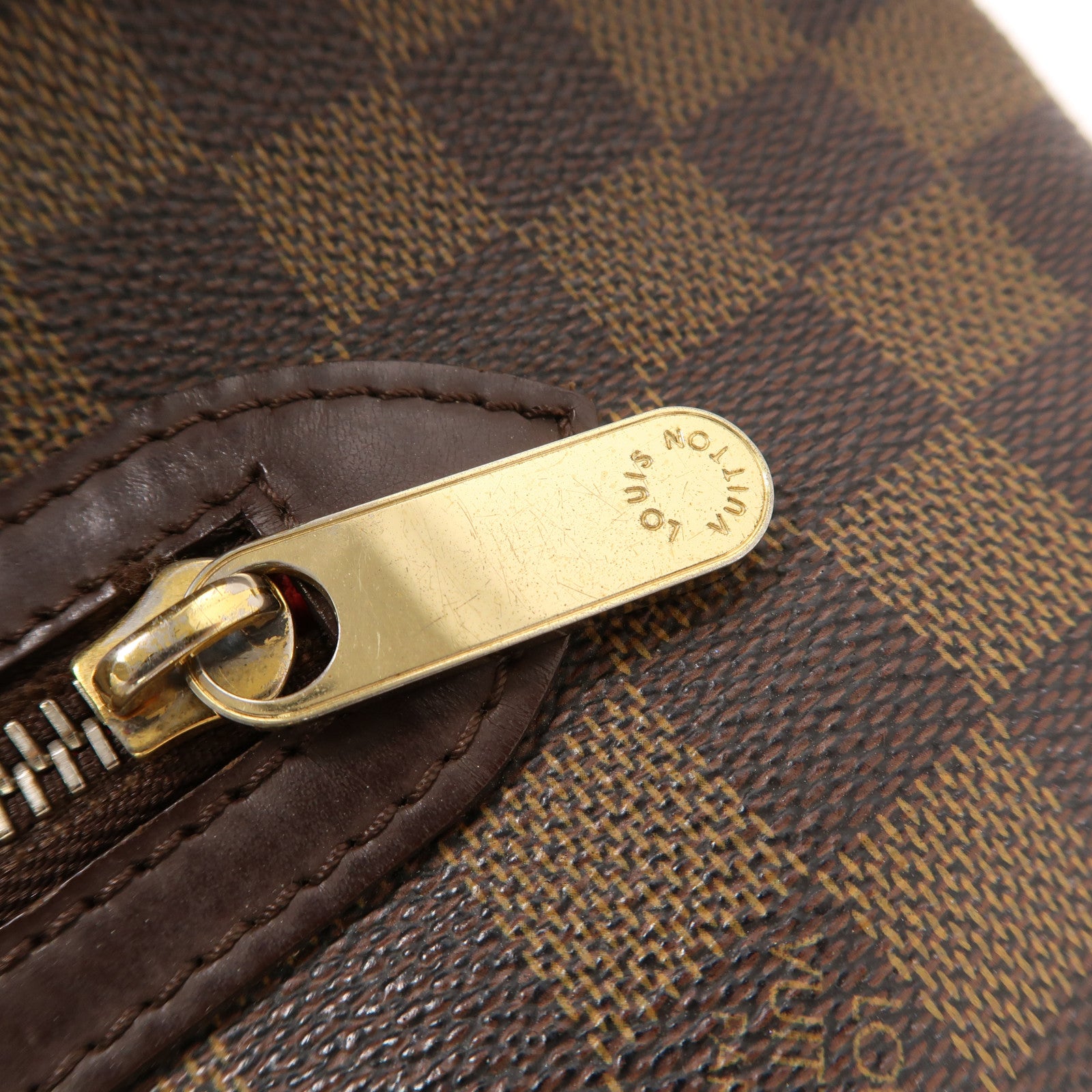 LOUIS VUITTON 【激減優惠】Damier Saleya GM金扣肩背袋棕色