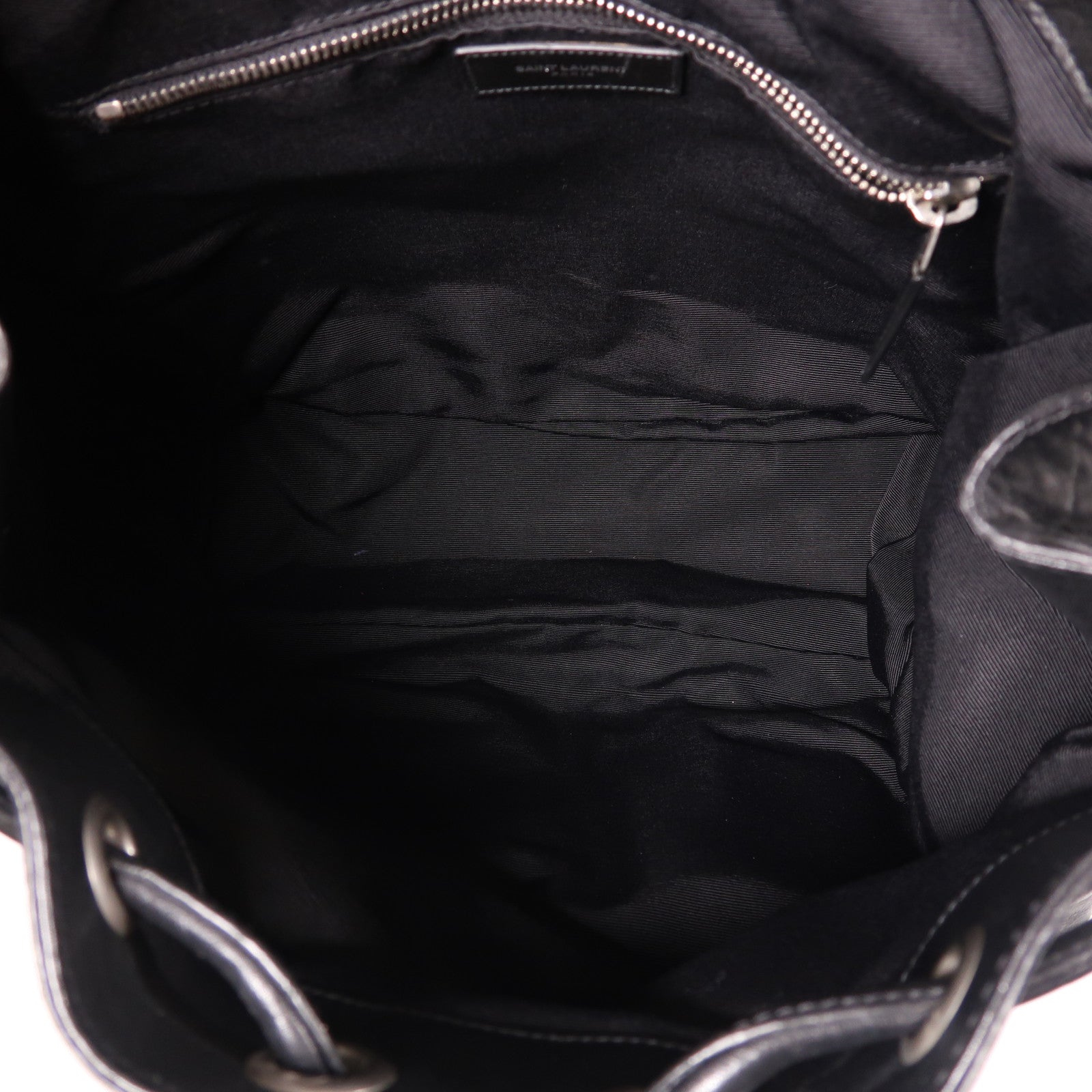 YVES SAINT LAURENT 牛皮皮革Backpack銀扣背包