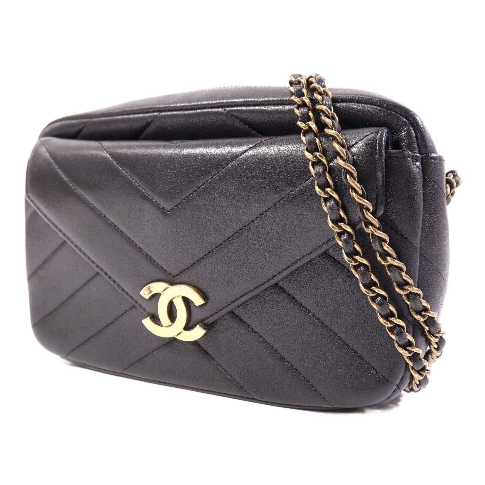CHANEL 【激減優惠】牛皮皮革Chain Shoulder Bag金扣鏈帶肩背袋