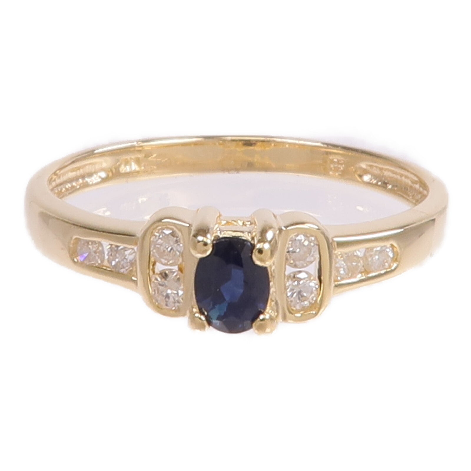JEWELRY 14K黃金Sapphire Diamond Ring藍寶石/鑽石戒指US#6.25