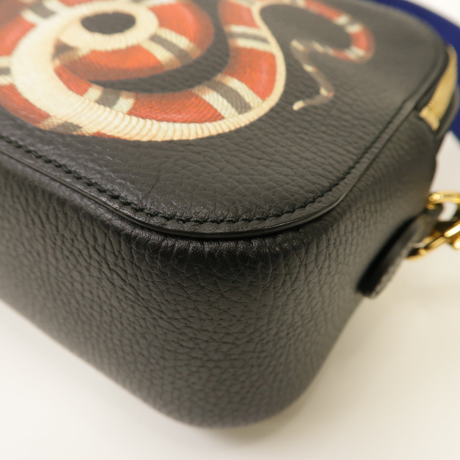GUCCI 牛皮皮革Camera Bag金扣手挽肩背兩用袋黑色/紅色