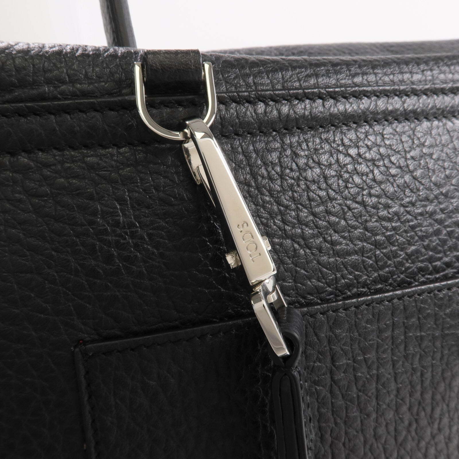 TOD'S 牛皮皮革Wave Bag銀扣手挽肩背兩用袋