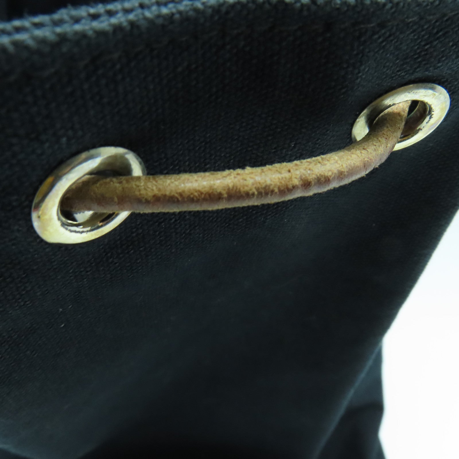 HERMES 【激減優惠】帆布Sac Polochon銀扣背包黑色