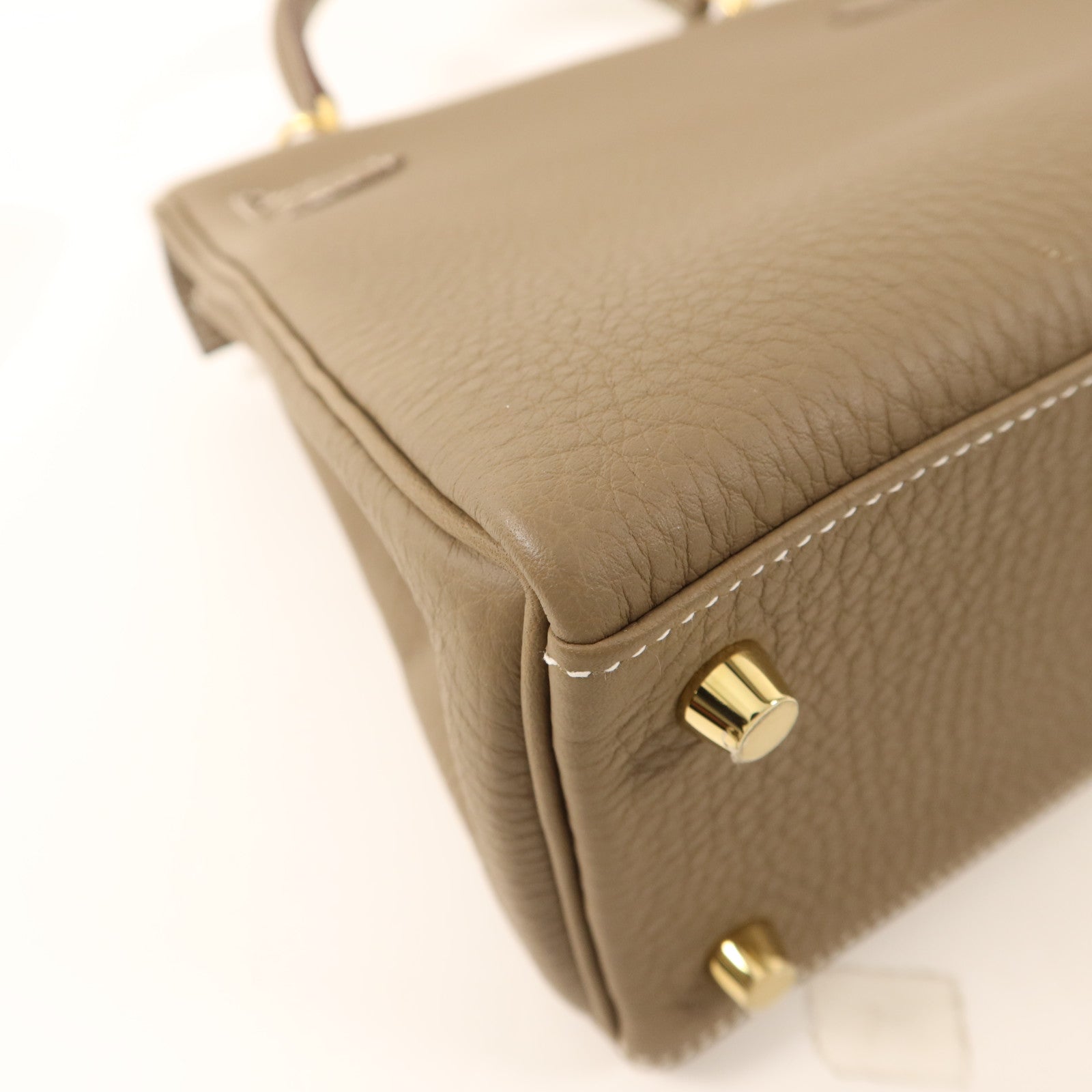 HERMES 【激減優惠】Togo皮革Kelly 25金扣手挽肩背兩用袋Etoupe