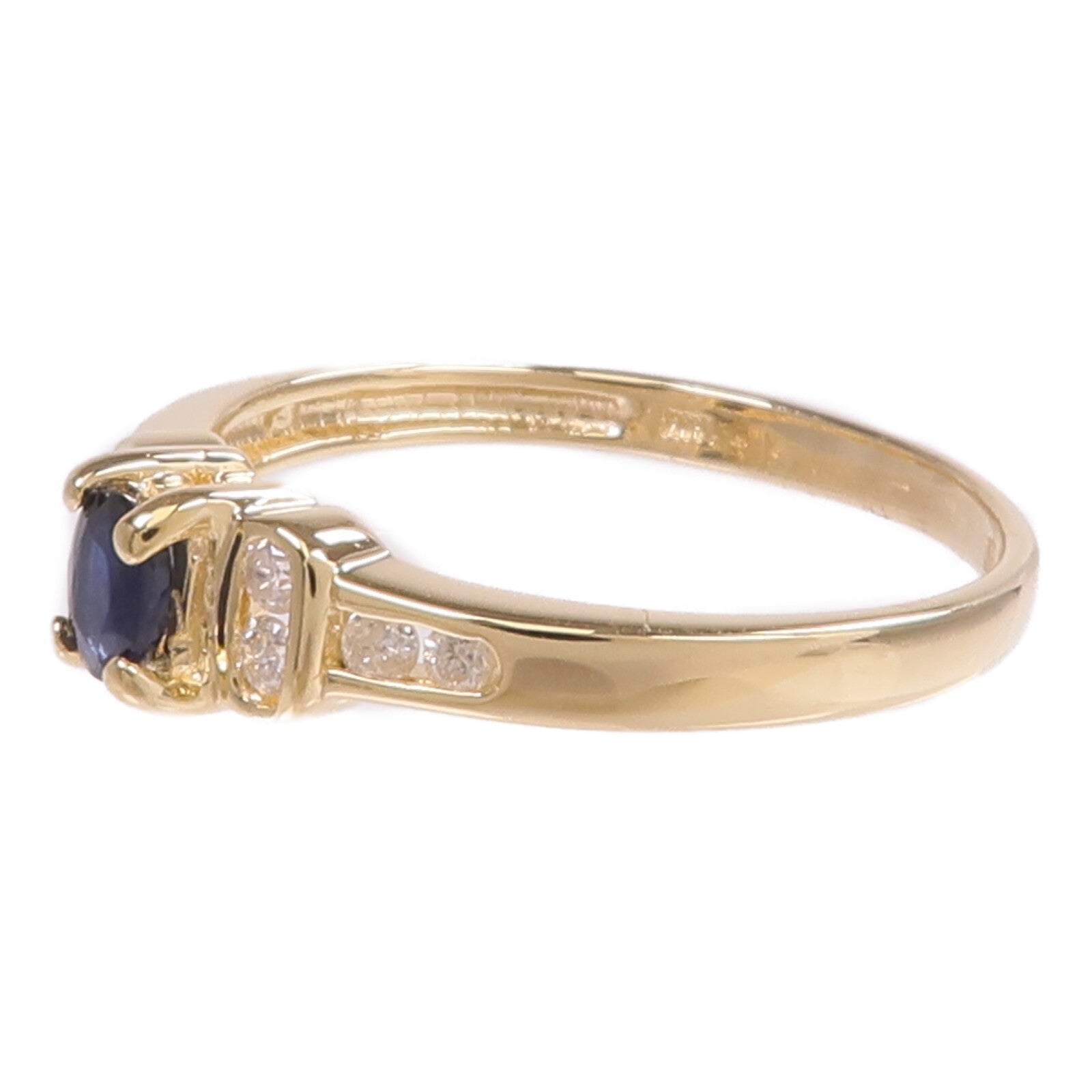 JEWELRY 14K黃金Sapphire Diamond Ring藍寶石/鑽石戒指US#6.25