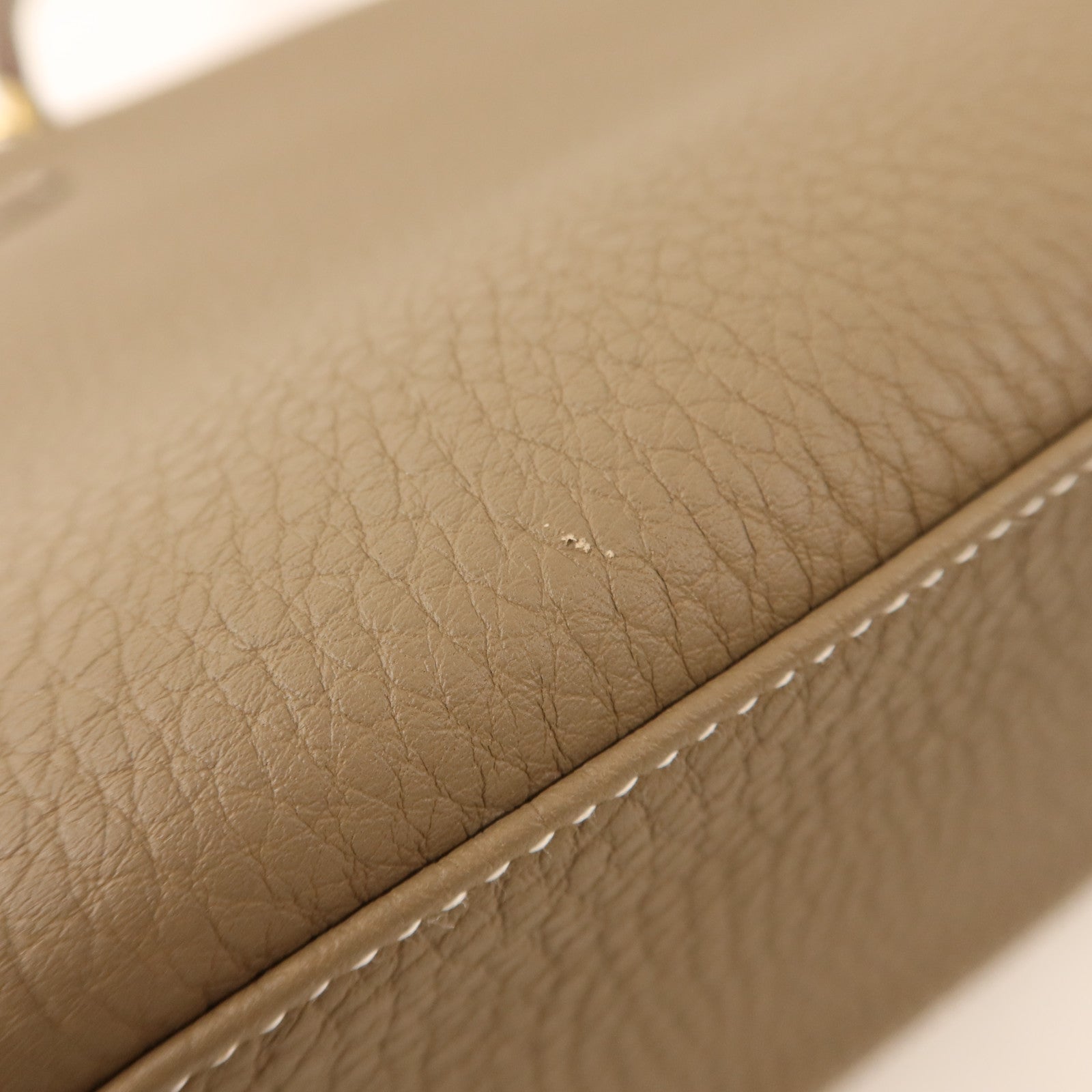 HERMES 【激減優惠】Togo皮革Kelly 25金扣手挽肩背兩用袋Etoupe