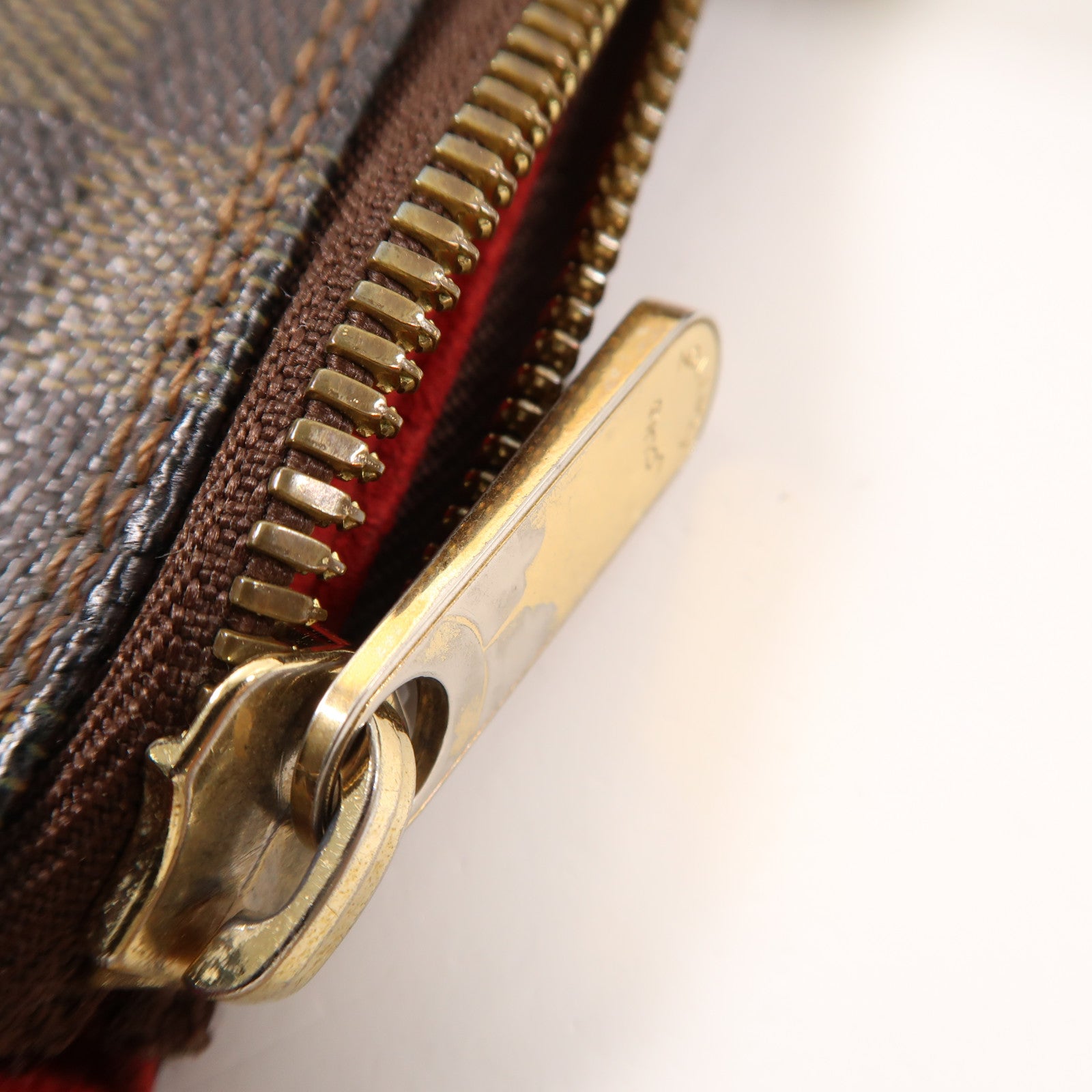 LOUIS VUITTON Damier Saleya GM金扣肩背袋棕色