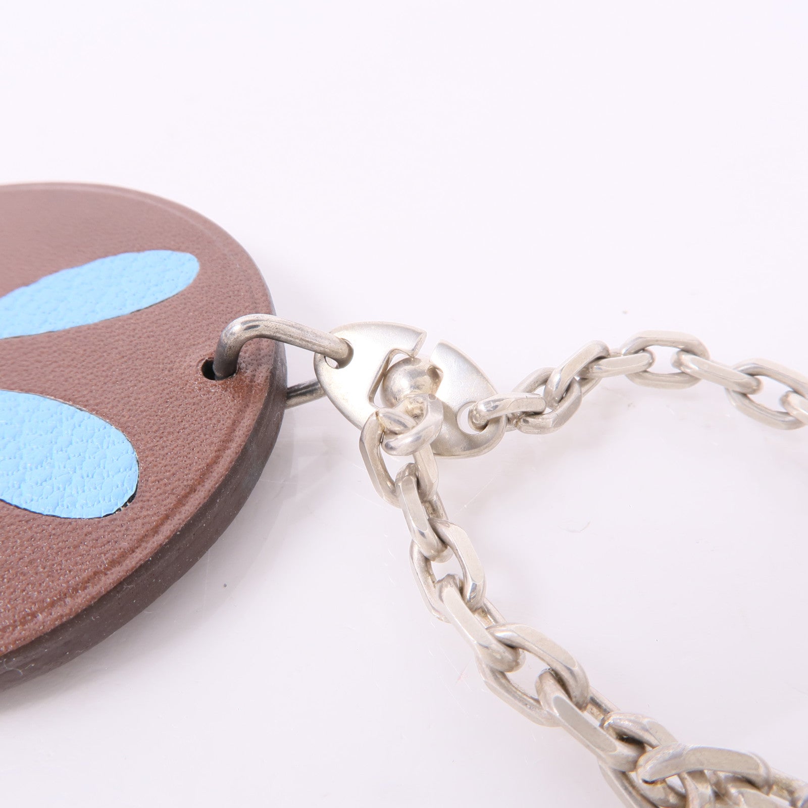 HERMES 皮革Arche De Noe Porte Cles Key Ring銀扣鑰匙圈