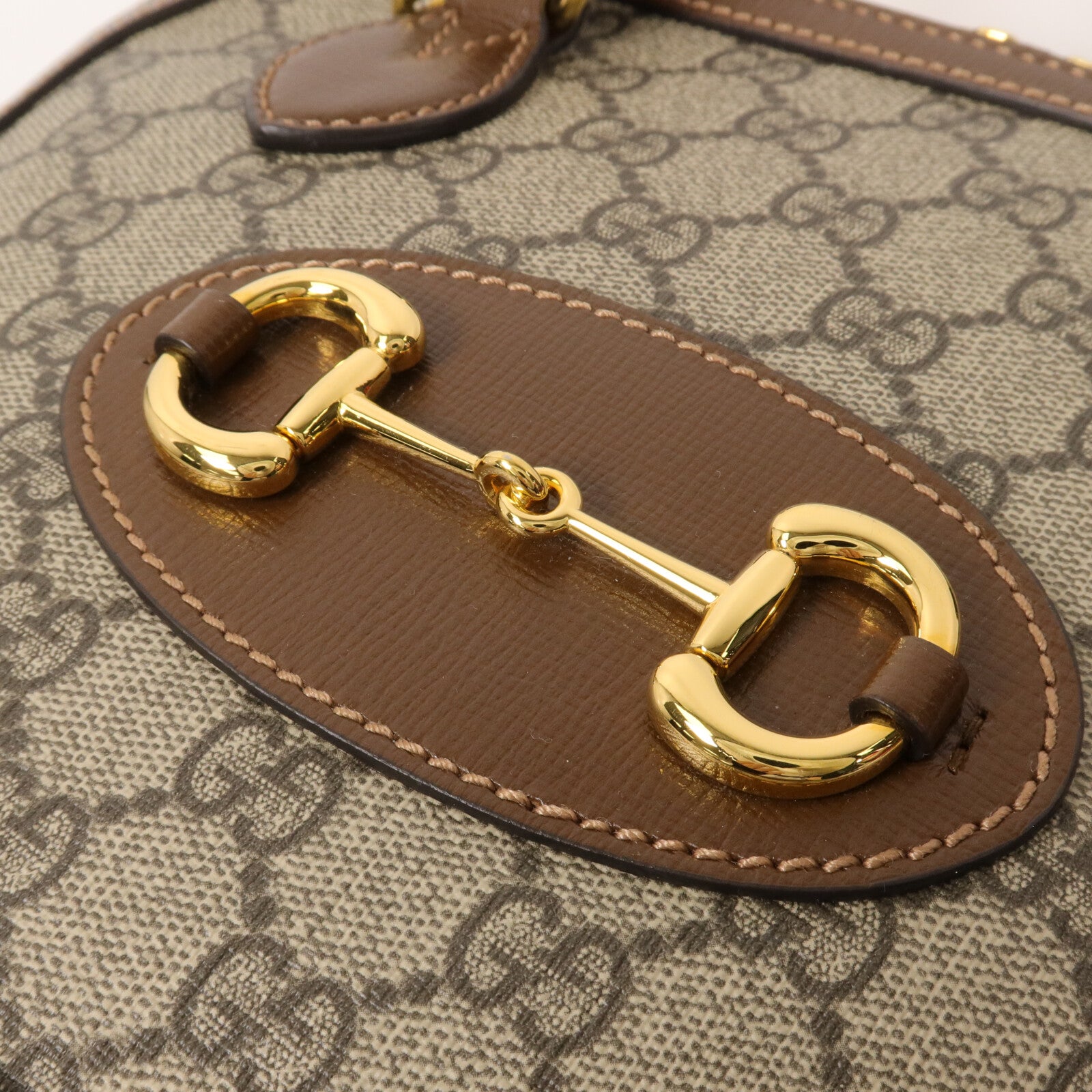 GUCCI 塗層帆布1955 Horsebit Top Handle手挽肩背兩用袋