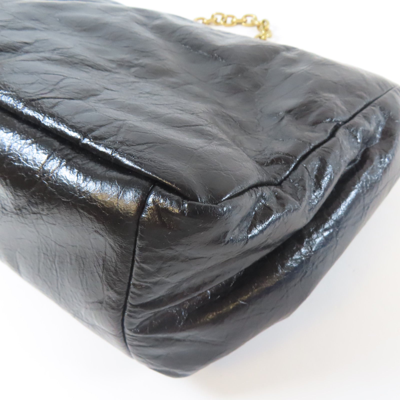 BALENCIAGA 牛皮皮革Monaco金扣鏈帶肩背袋黑色
