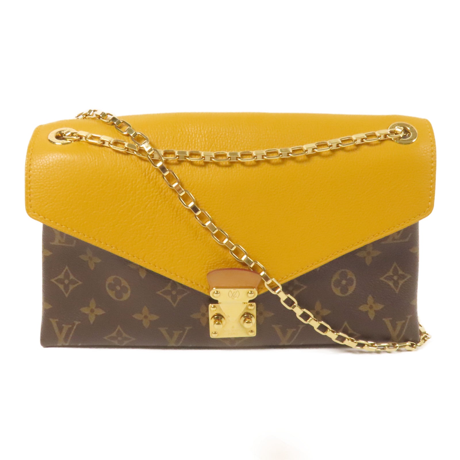 LOUIS VUITTON Monogram Pallas Chain Bag金扣鏈帶肩背袋