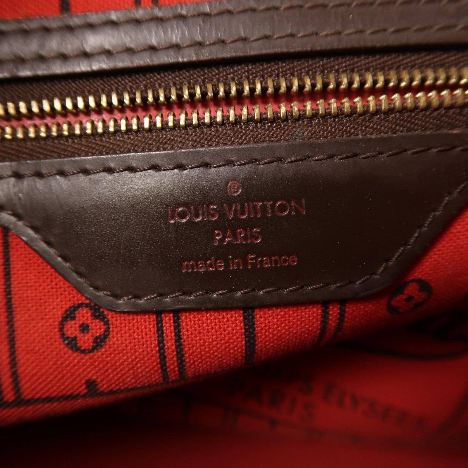 LOUIS VUITTON Damier Neverfull MM金扣手挽袋/肩背袋