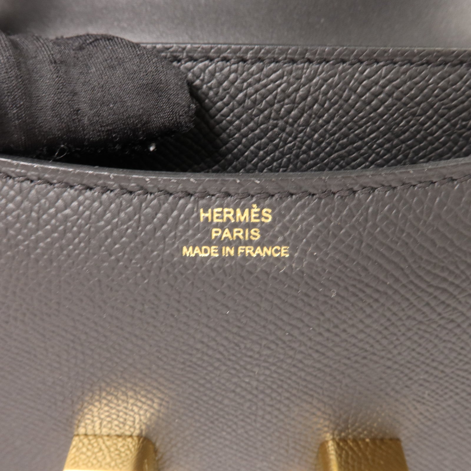 HERMES Epsom皮革Constance Mini肩背袋Noir