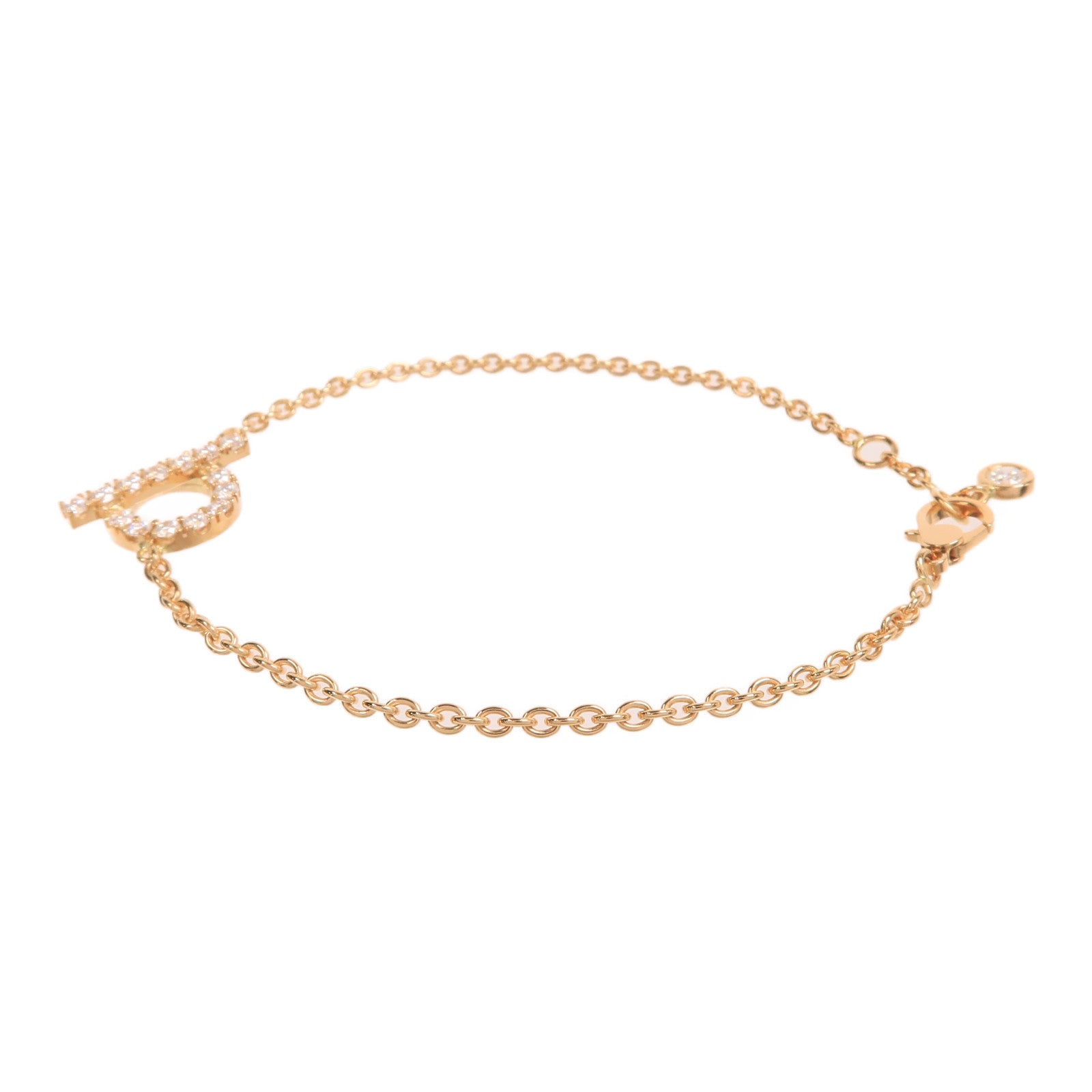 HERMES 18K玫瑰金Finesse Bracelet鑽石手鏈