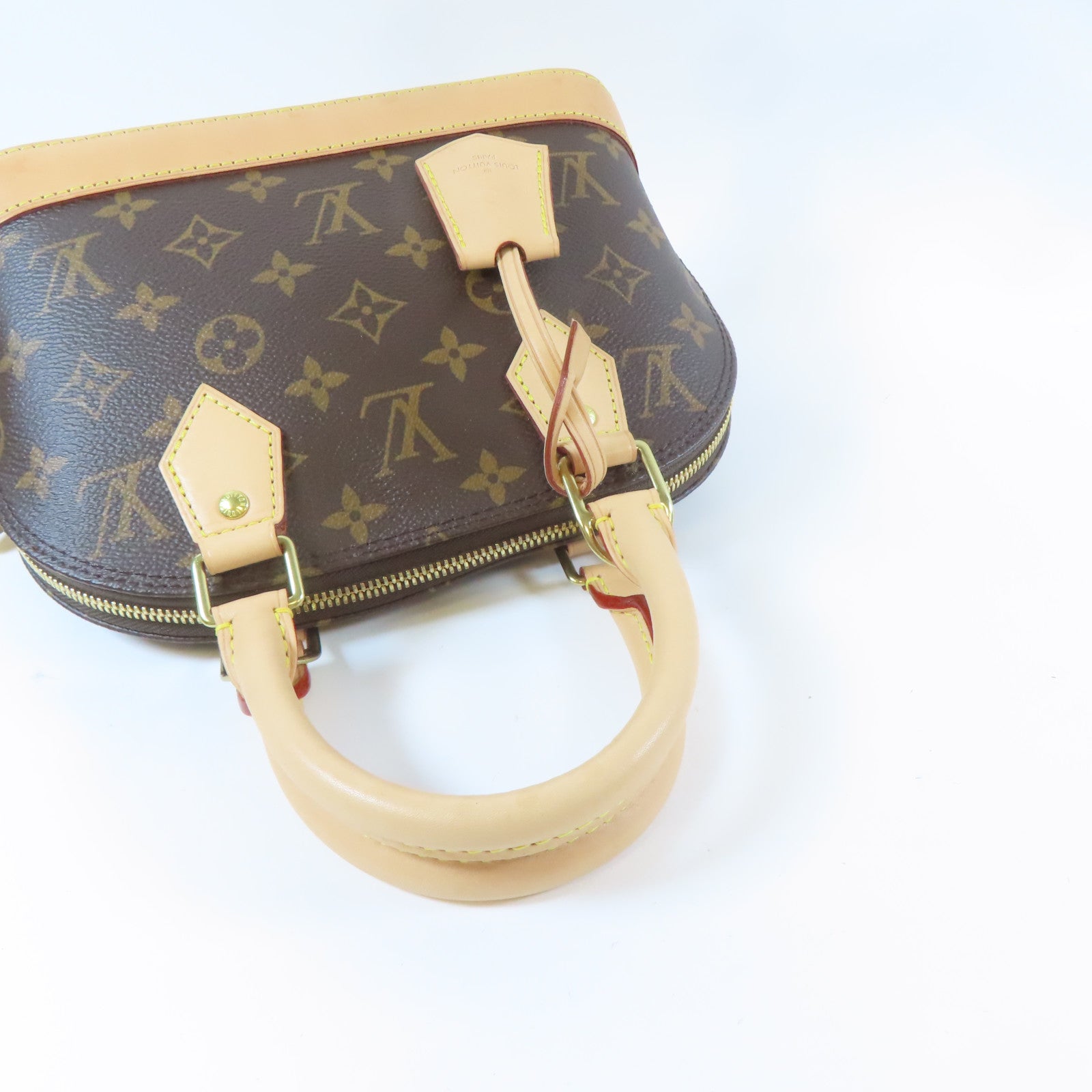 LOUIS VUITTON Monogram Alma BB 2 Way Shoulder Bag金扣手挽肩背兩用袋啡色