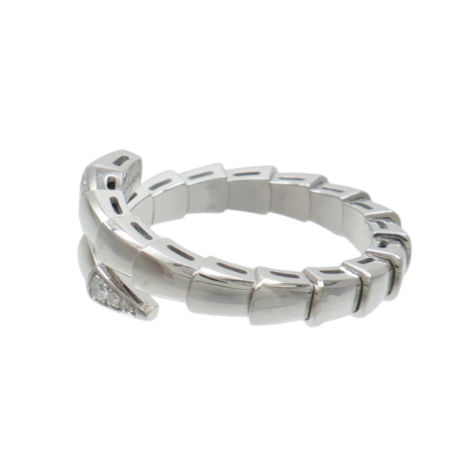 BVLGARI 18K白金Serpenti Viper Ring鑽石戒指