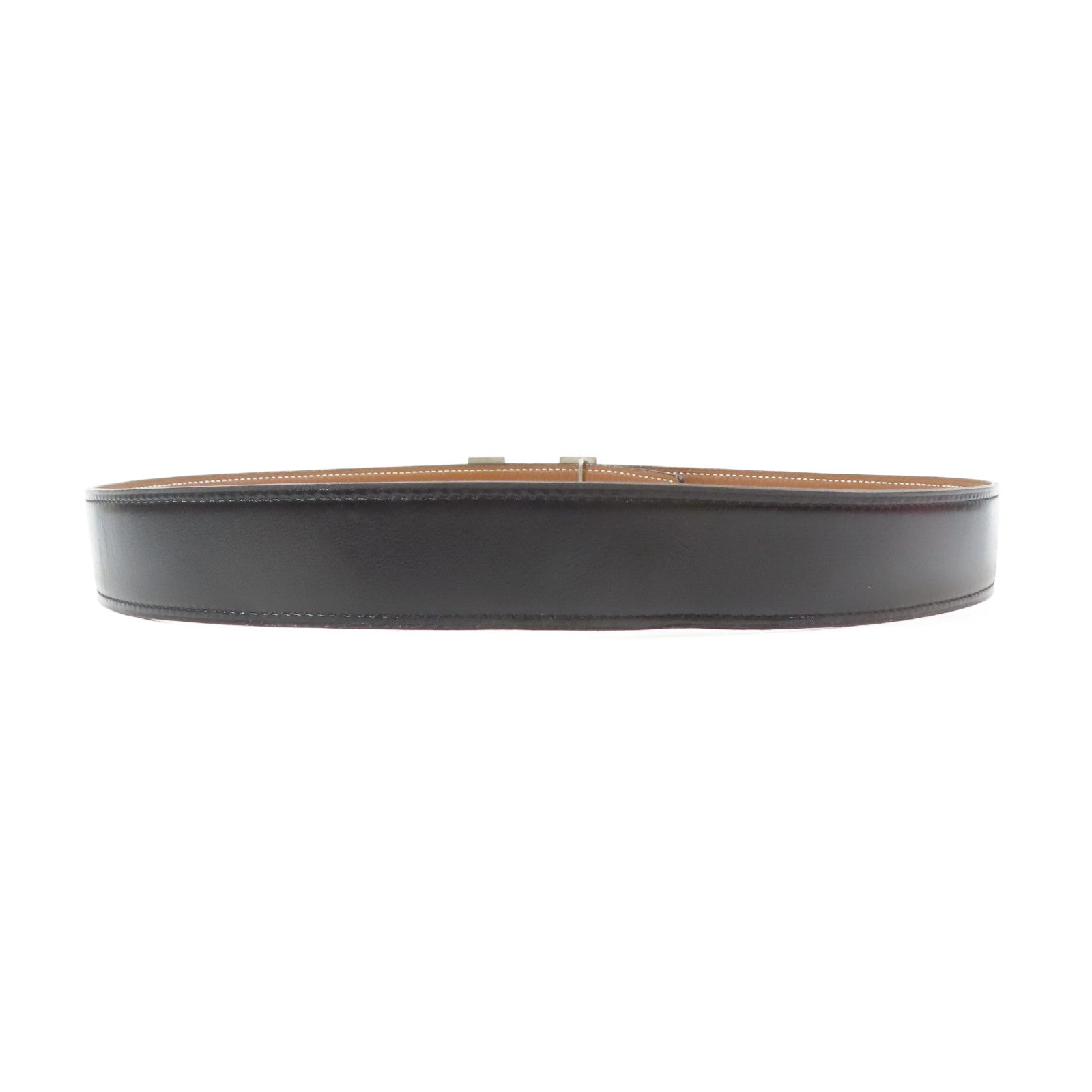 HERMES 皮革Belt銀扣皮帶黑色/啡色80cm
