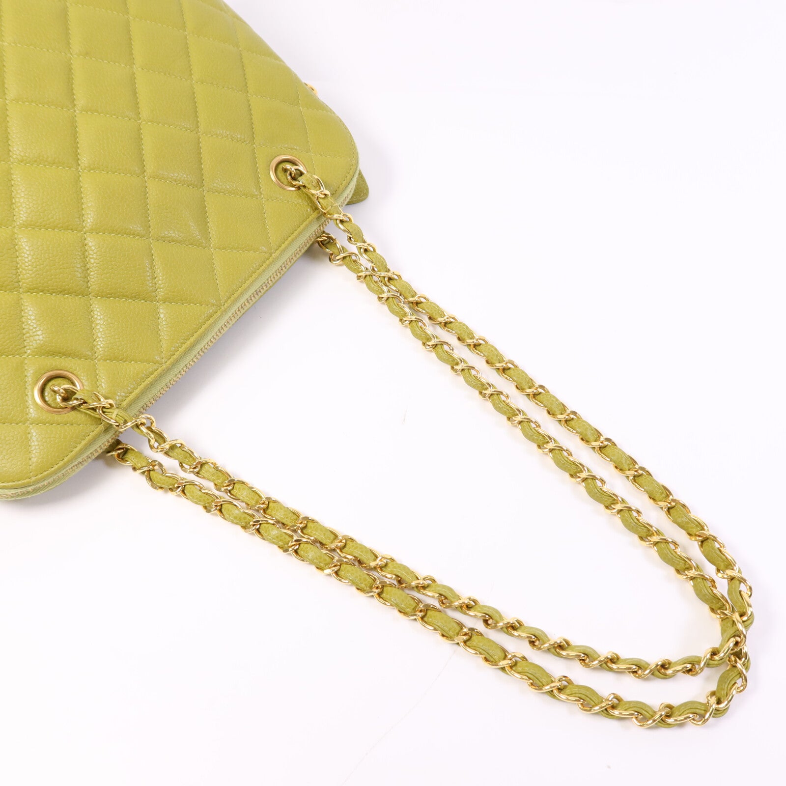 CHANEL 牛皮皮革Shoulder Bag金扣鏈帶肩背袋