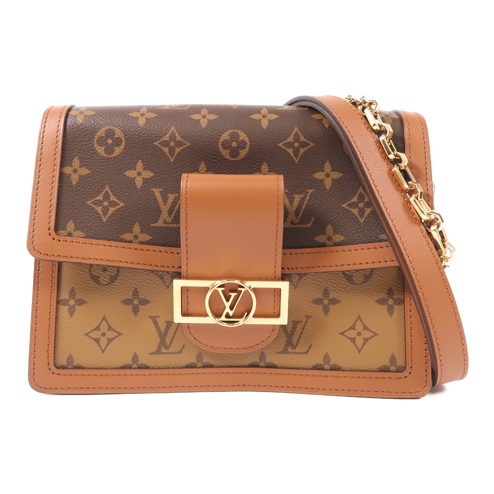 LOUIS VUITTON LV GHW Dauphine MM 2 Way Shoulder Bag M44391 Monogram Reverse