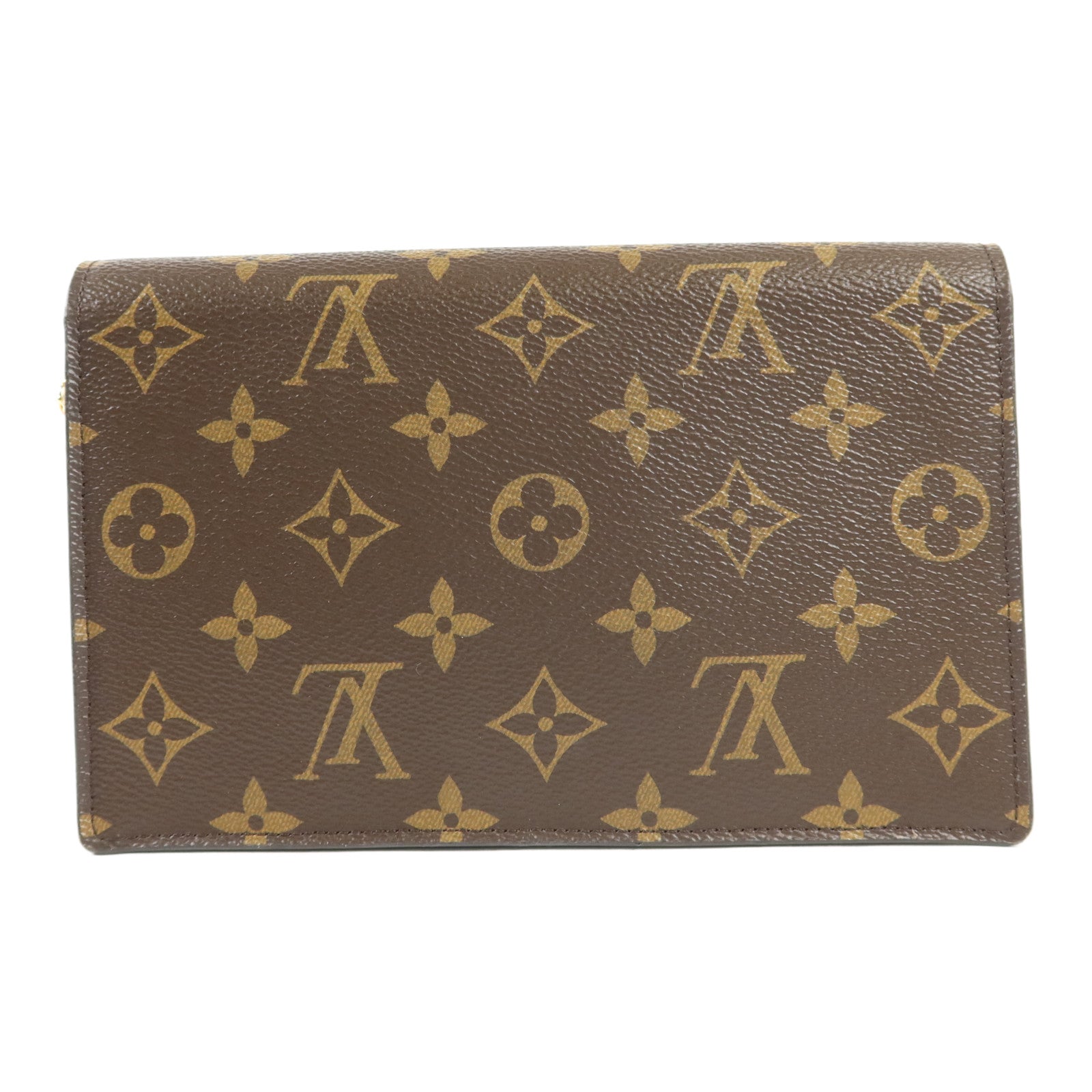 LOUIS VUITTON Monogram Flore Chain Wallet金扣鏈帶肩背袋