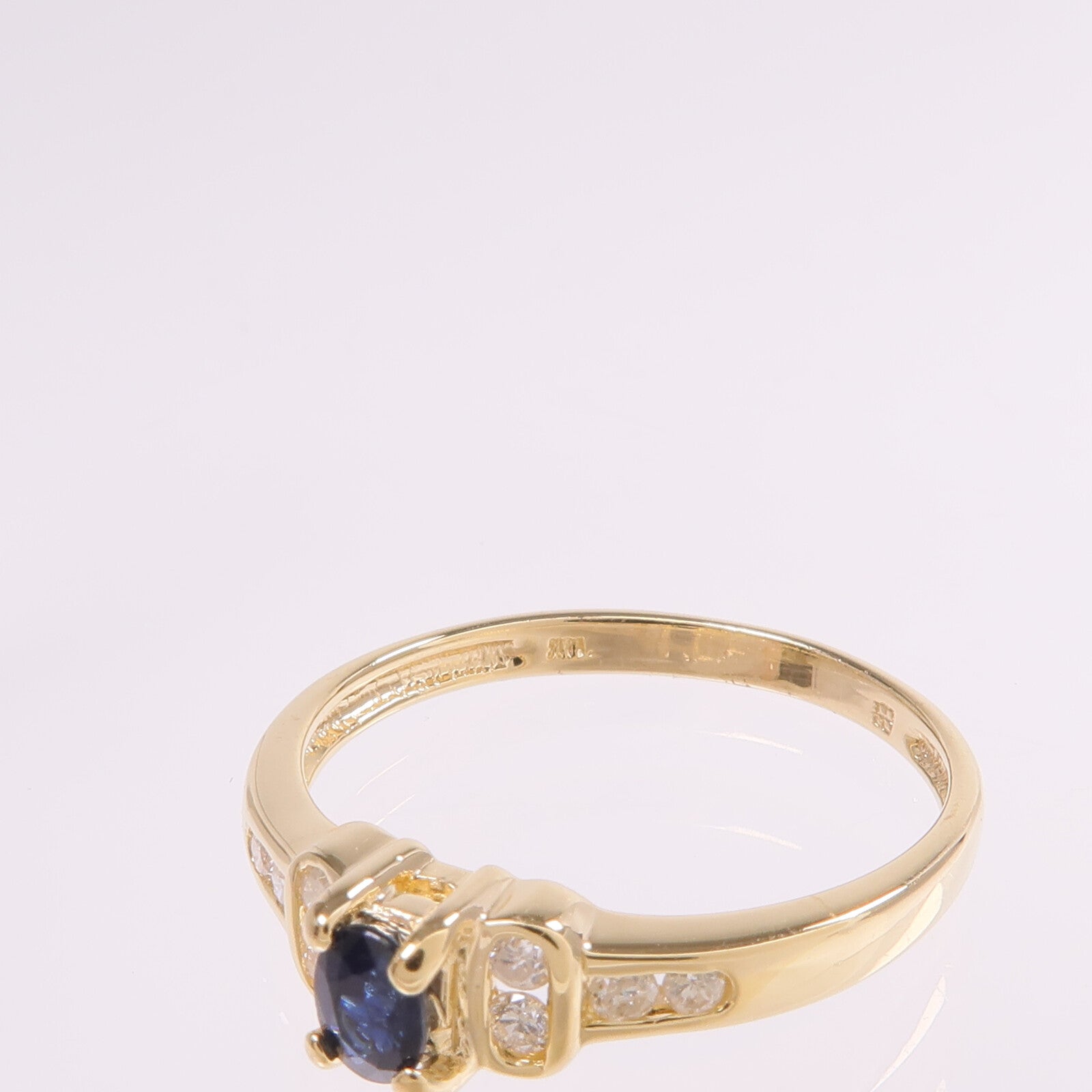 JEWELRY 14K黃金Sapphire Diamond Ring藍寶石/鑽石戒指US#6.25