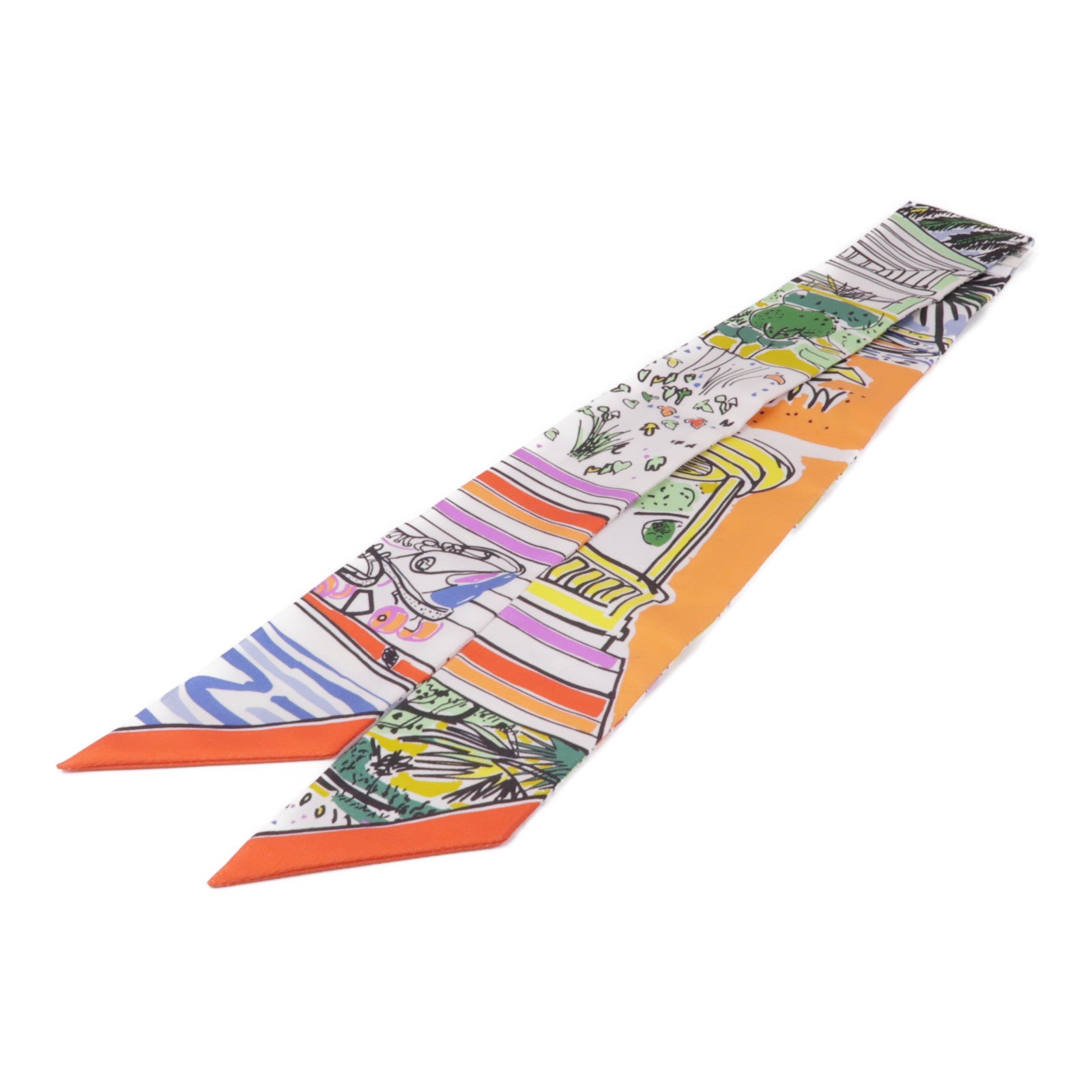 HERMES 絲質Twilly絲巾Multicolor