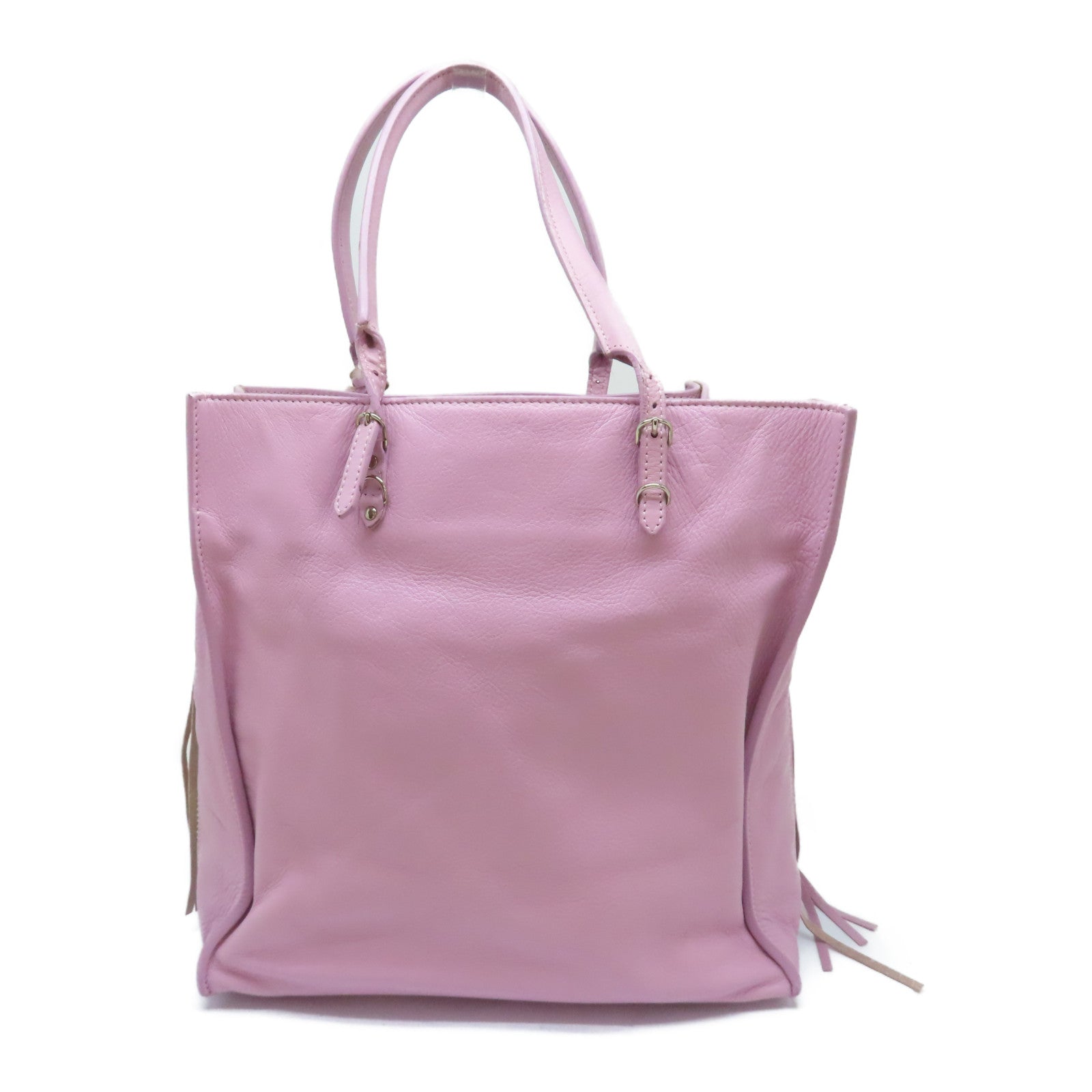 BALENCIAGA 【激減優惠】牛皮皮革Papier Tote銀扣手挽袋紫色
