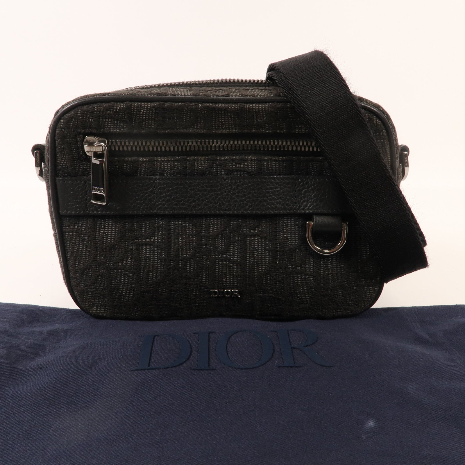 Dior 帆布Shoulder Bag銀扣肩背袋