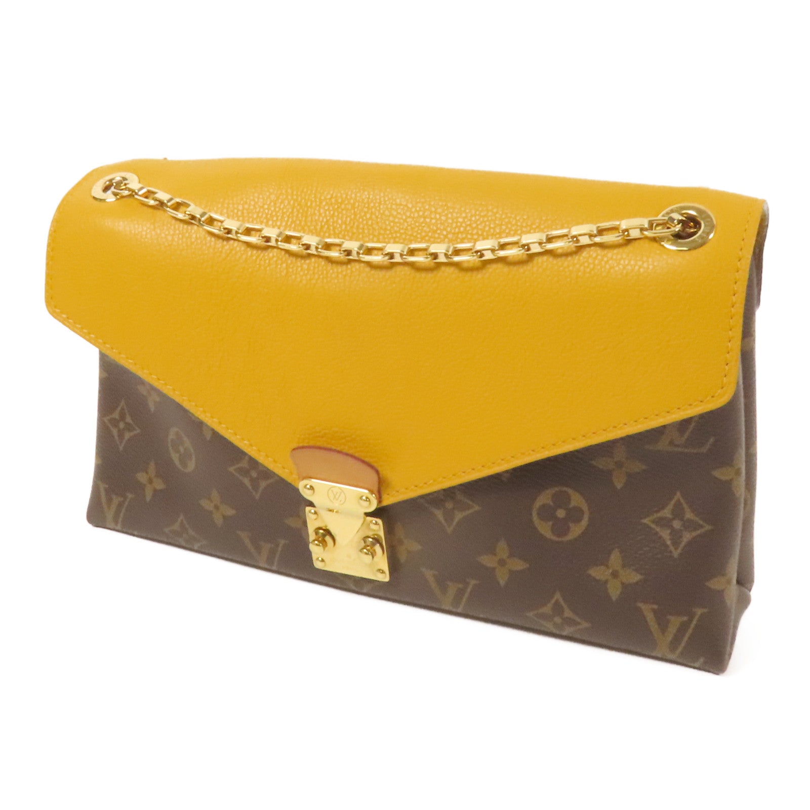LOUIS VUITTON Monogram Pallas Chain Bag金扣鏈帶肩背袋