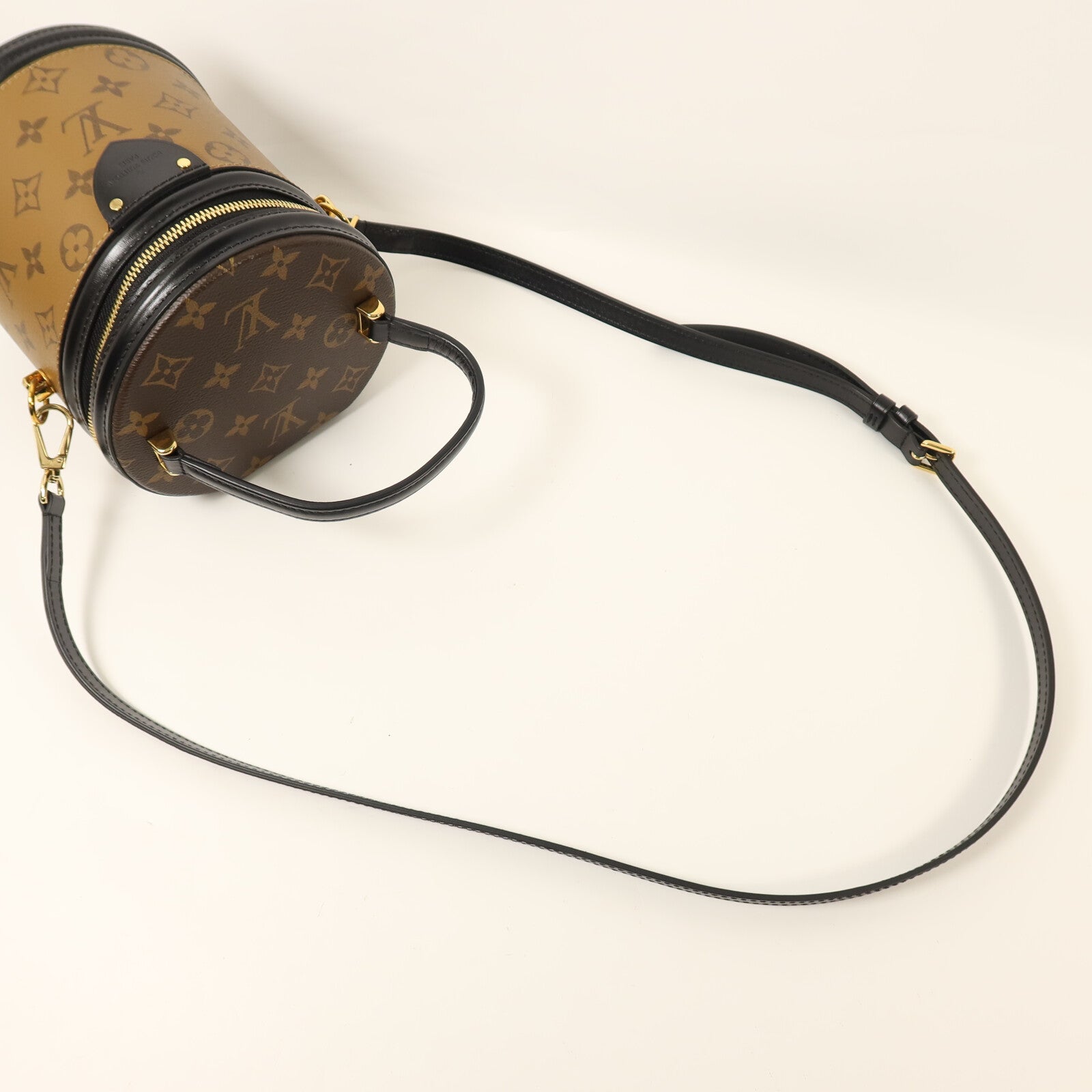 LOUIS VUITTON Monogram Reverse Cannes金扣手挽肩背兩用袋