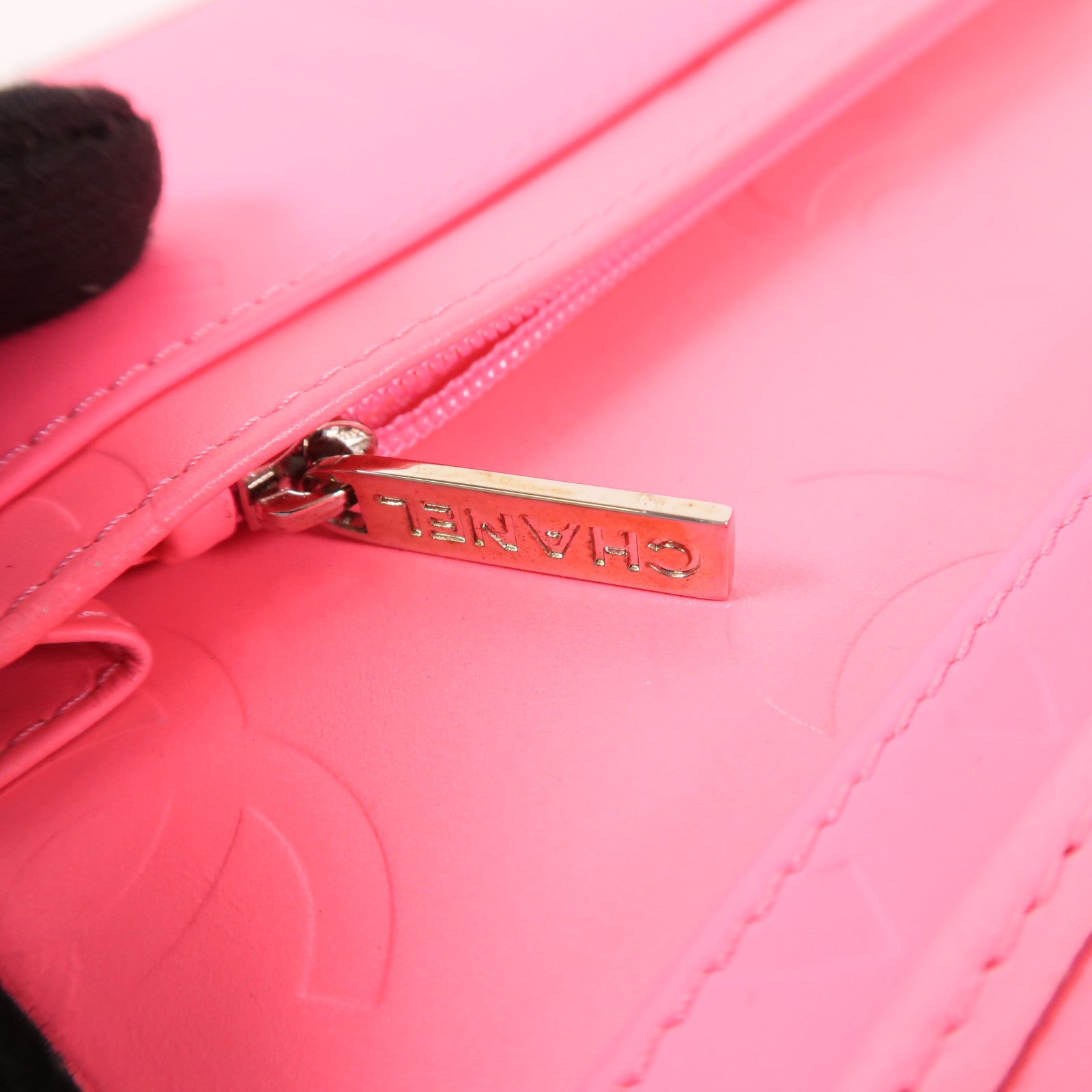CHANEL 牛皮皮革Cambon Long Bifold Wallet銀扣長錢包