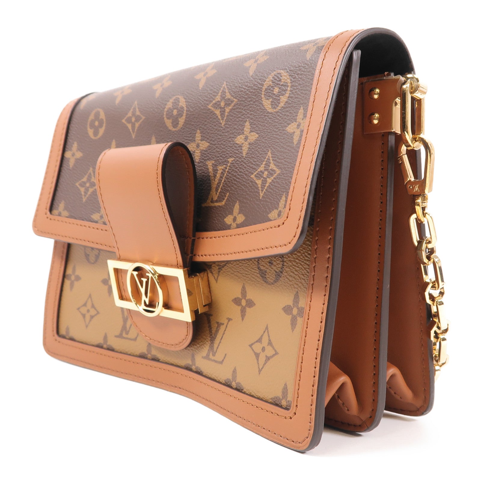 LOUIS VUITTON LV GHW Dauphine MM 2 Way Shoulder Bag M44391 Monogram Reverse