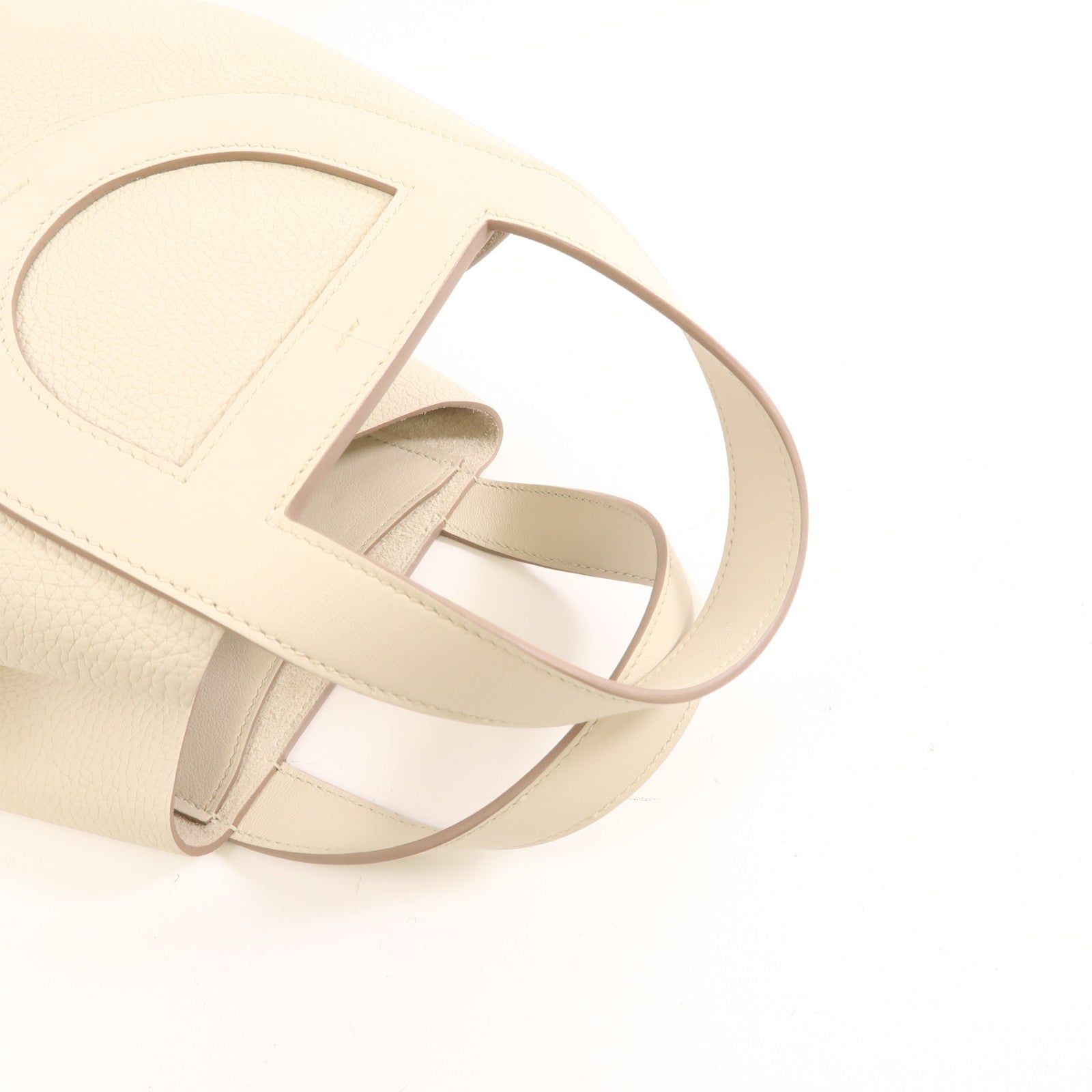 HERMES Clemence皮革In The Loop 23金扣手挽袋Benton/白色