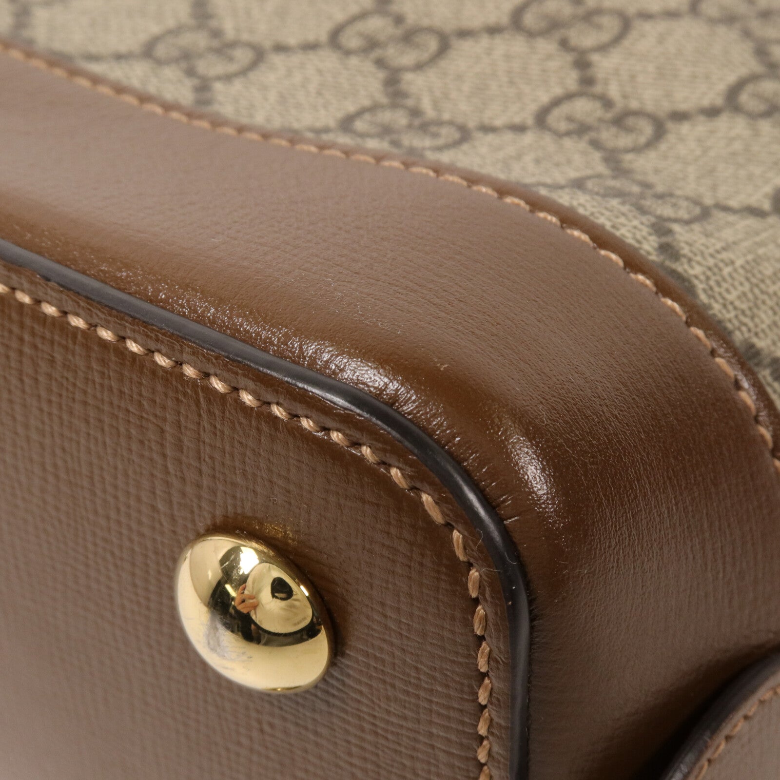 GUCCI 塗層帆布1955 Horsebit Top Handle手挽肩背兩用袋