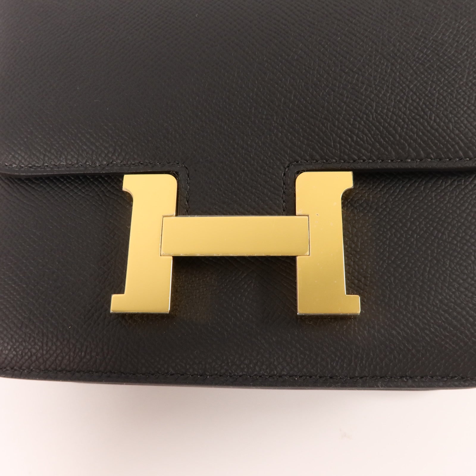 HERMES Epsom皮革Constance Mini肩背袋Noir