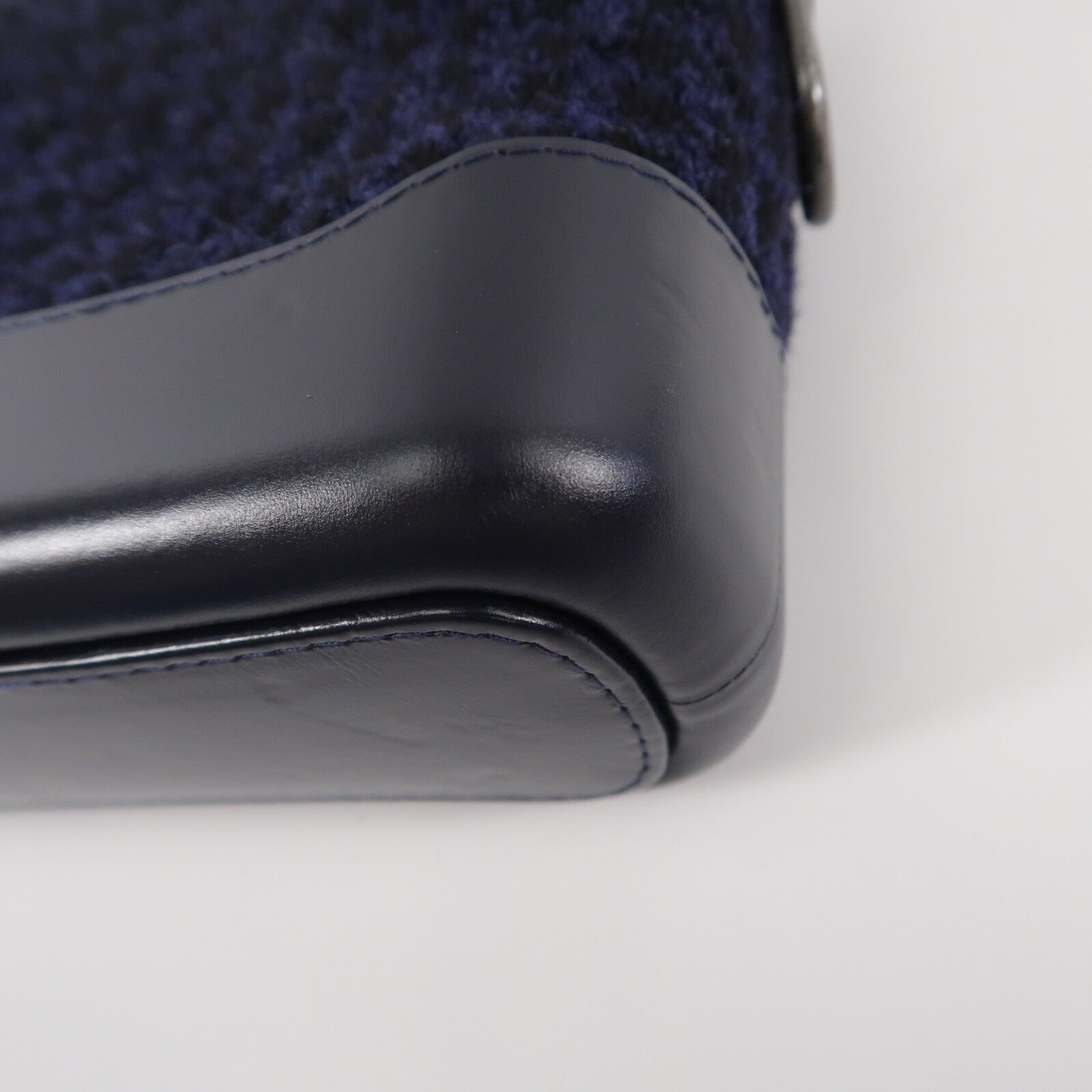 CHANEL 牛皮皮革/Tweed Navy Tweed Gabrielle Small鏈帶肩背袋