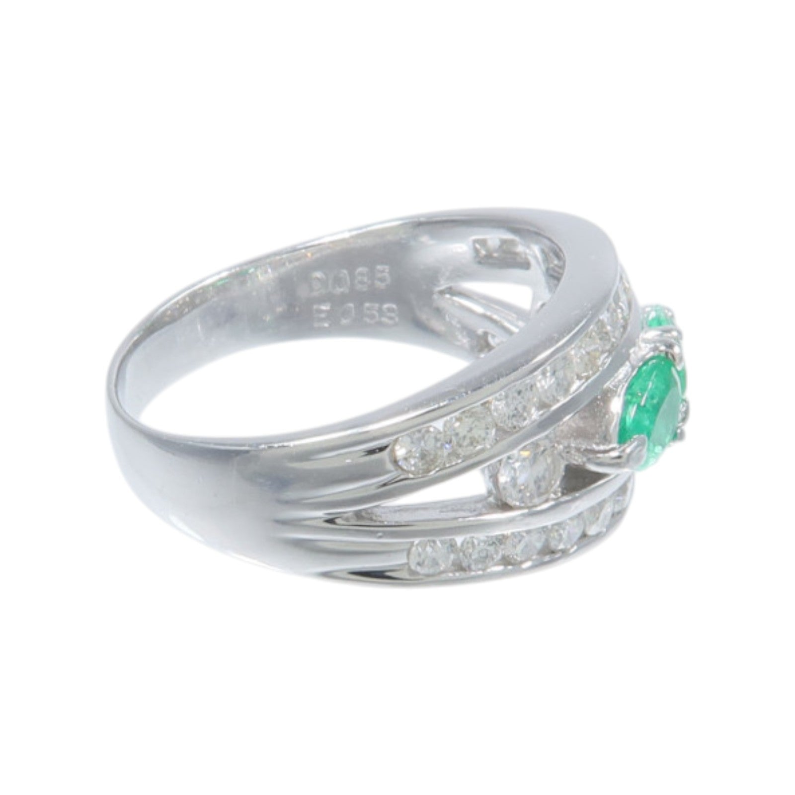 JEWELRY 【激減優惠】PT900鉑金Diamond Ring綠寶石/鑽石戒指