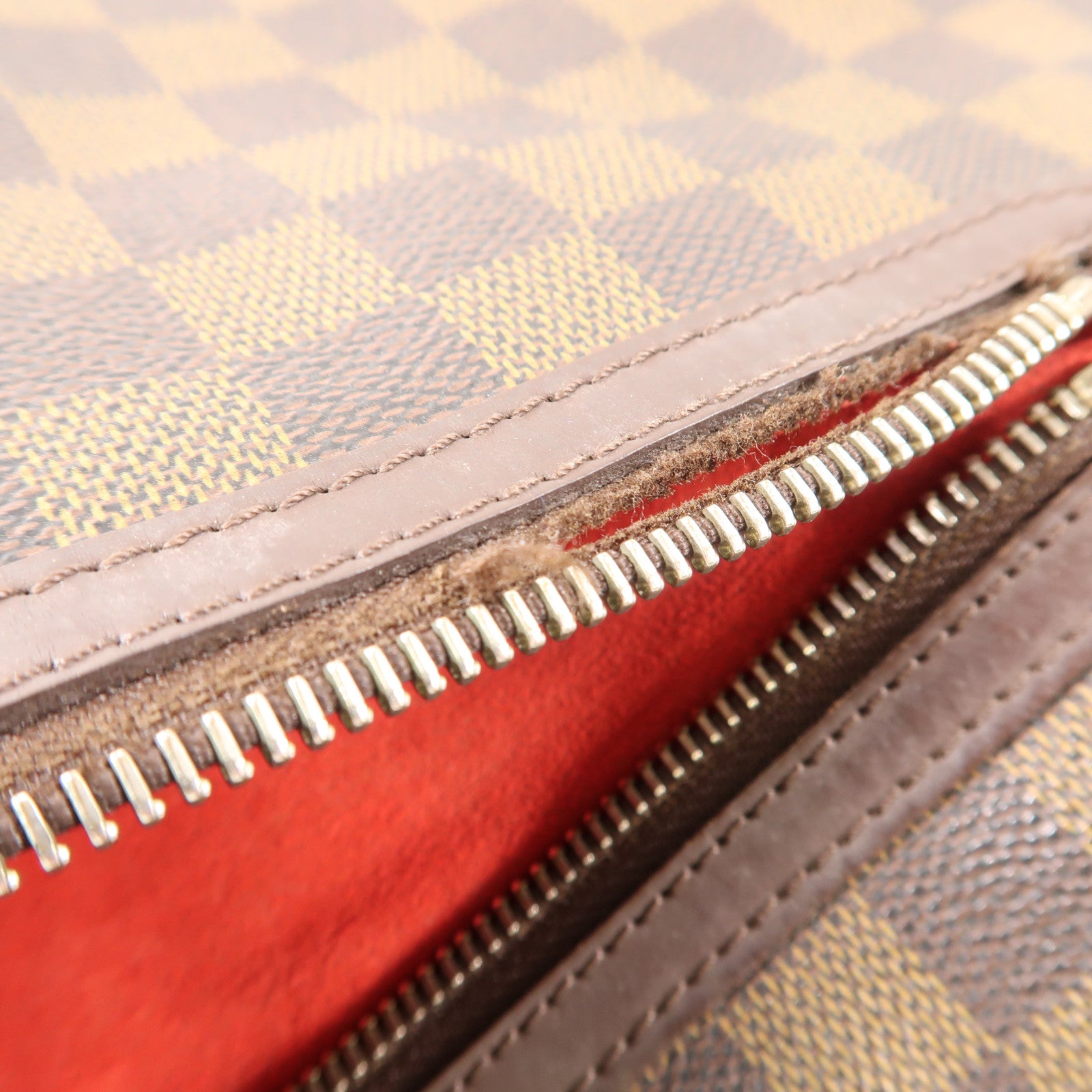 LOUIS VUITTON Damier Saleya GM金扣肩背袋棕色