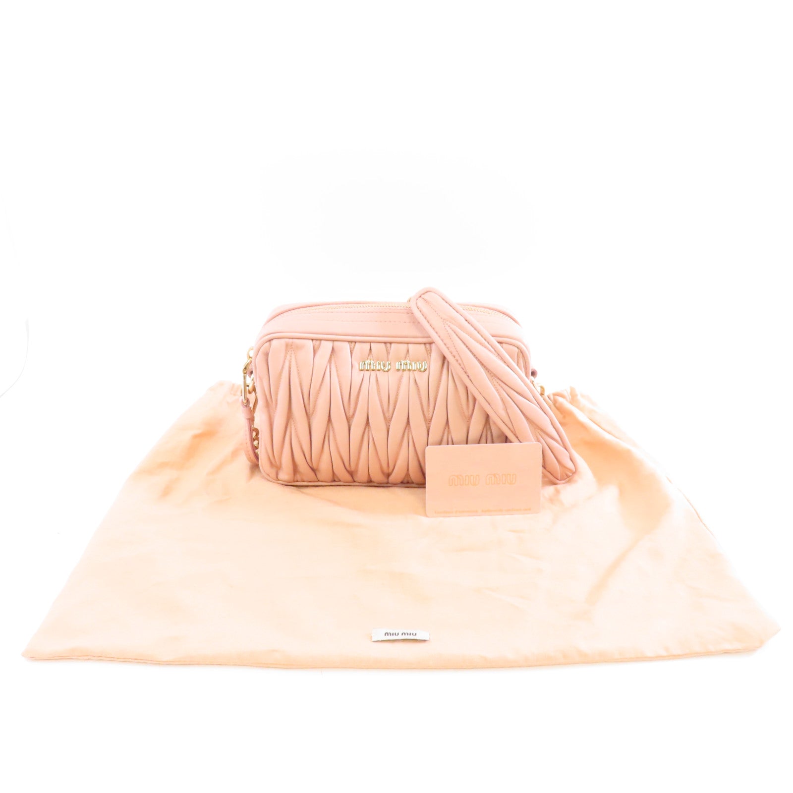 Miu Miu 羊皮皮革Chain Shoulder Bag金扣鏈帶肩背袋粉紅色