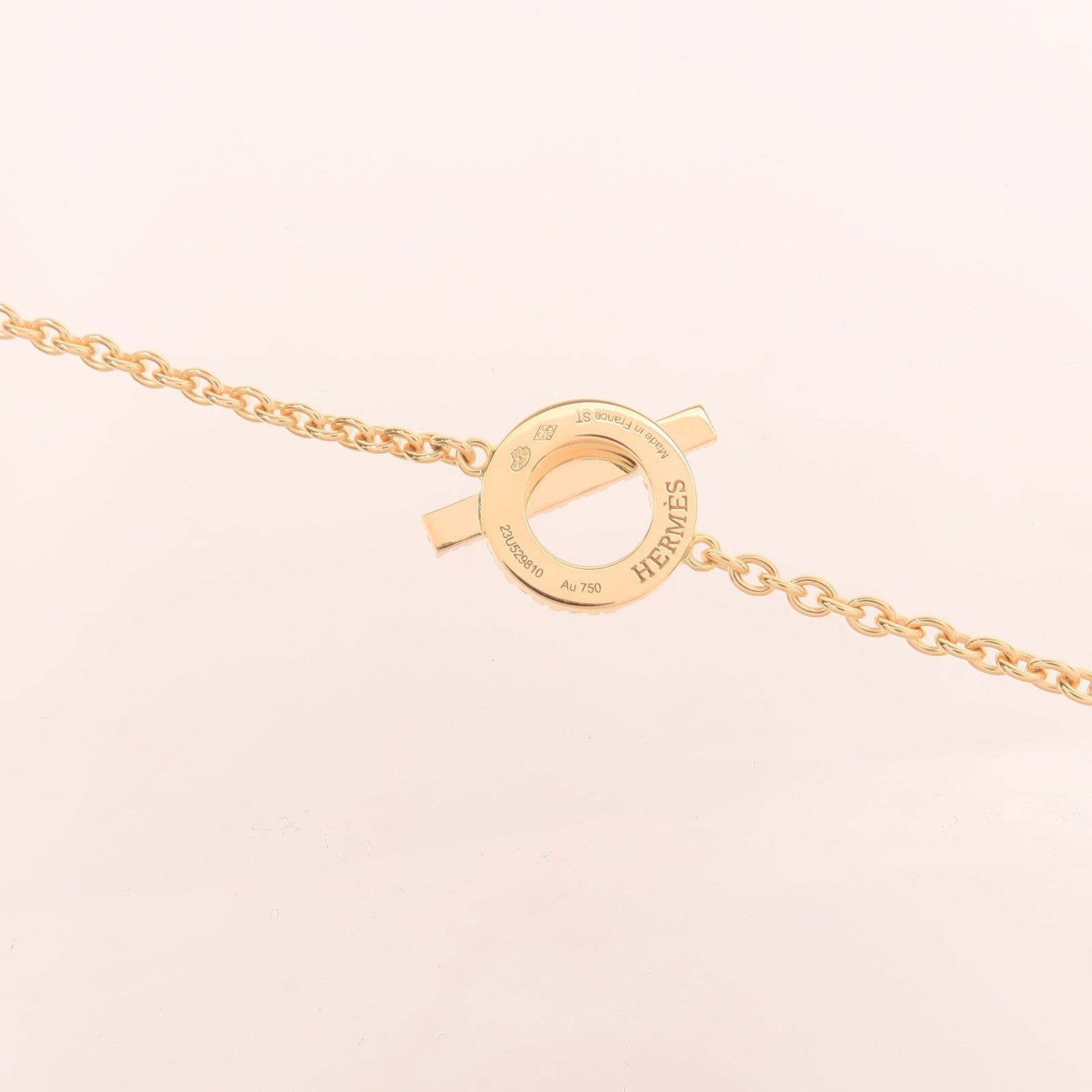 HERMES 18K玫瑰金Finesse Bracelet鑽石手鏈