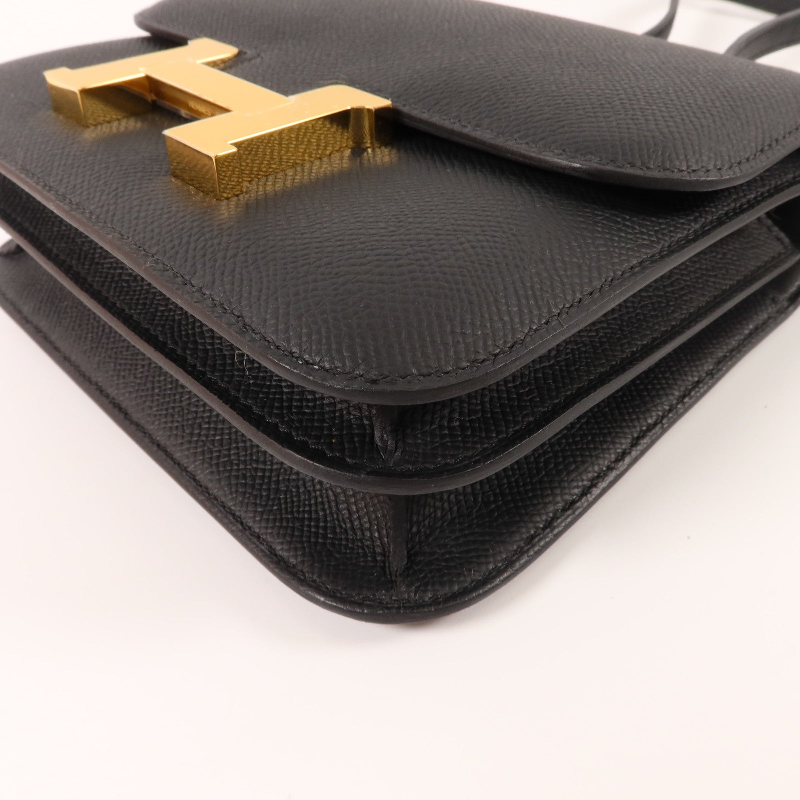 HERMES Epsom皮革Constance Mini肩背袋Noir
