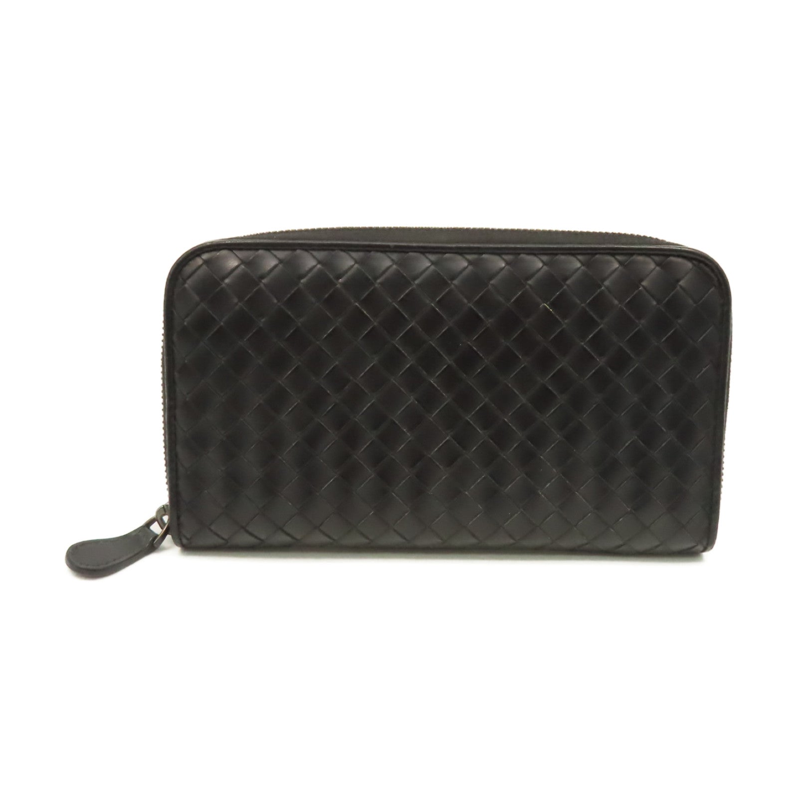 BOTTEGA VENETA 【激減優惠】織紋皮革Zipper Long Wallet拉鏈長錢包黑色