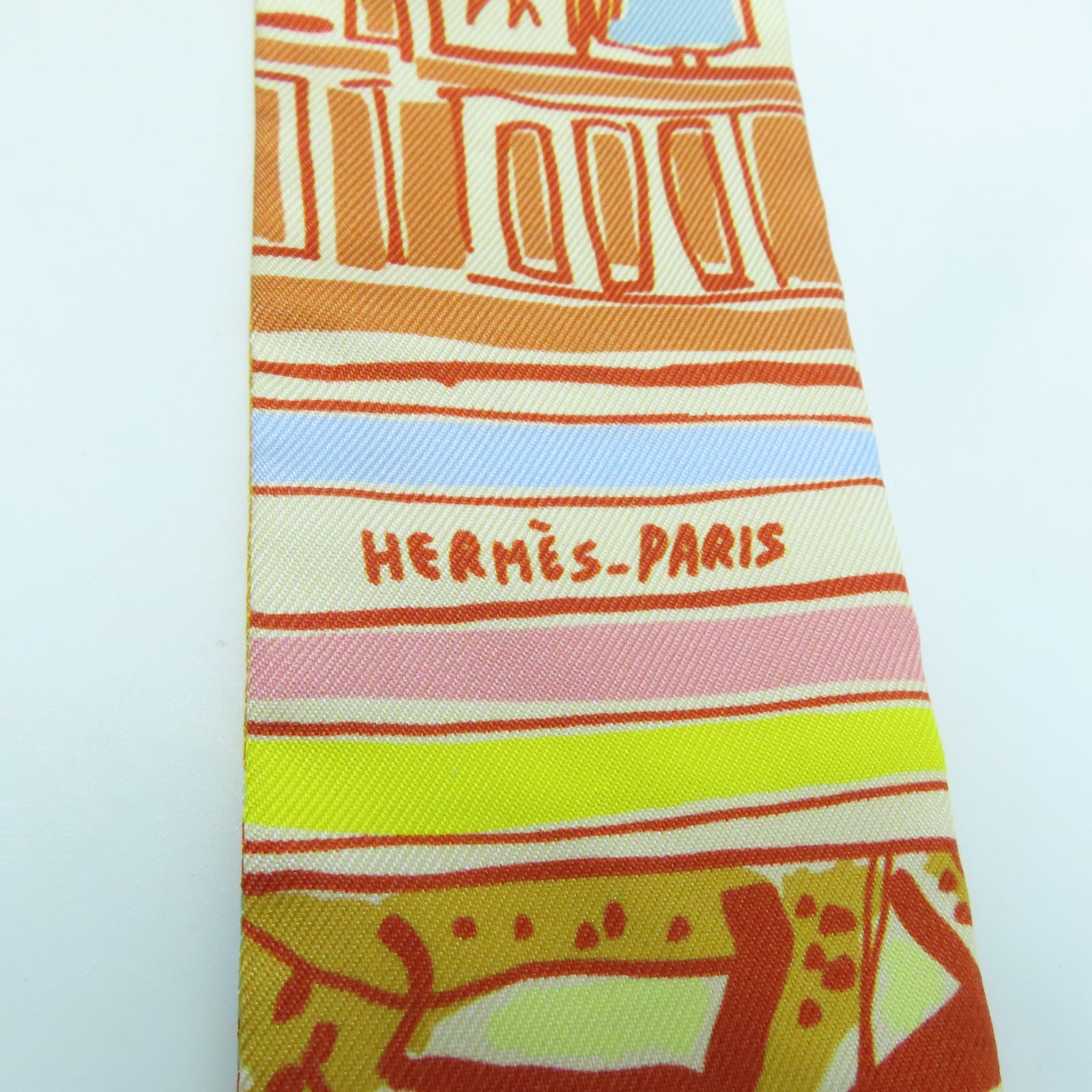 HERMES 【激減優惠】絲質Twilly絲巾橙色