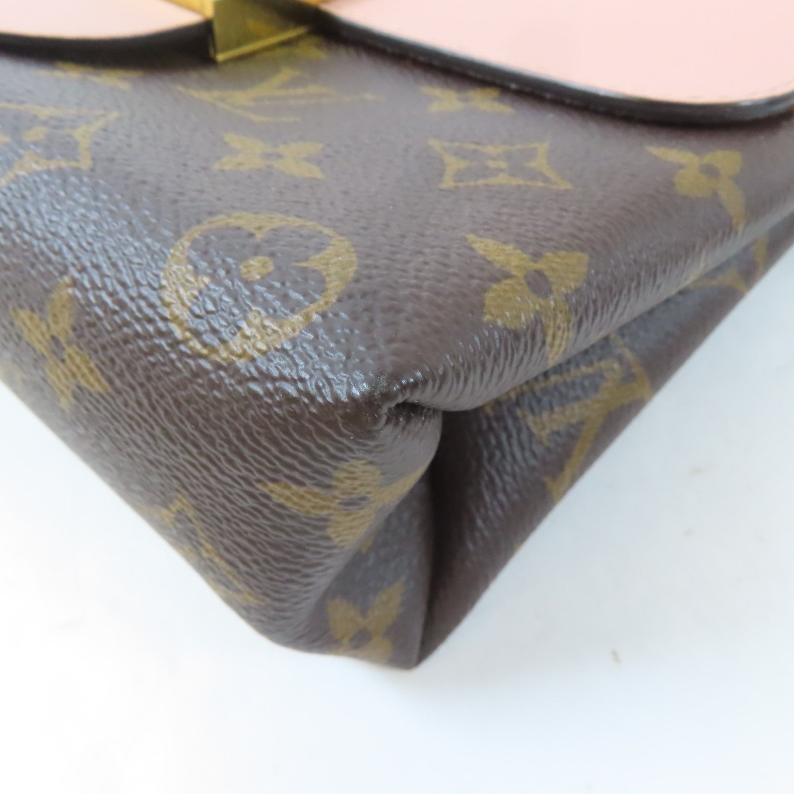 LOUIS VUITTON Monogram Locky BB金扣手挽肩背兩用袋啡色/粉紅色