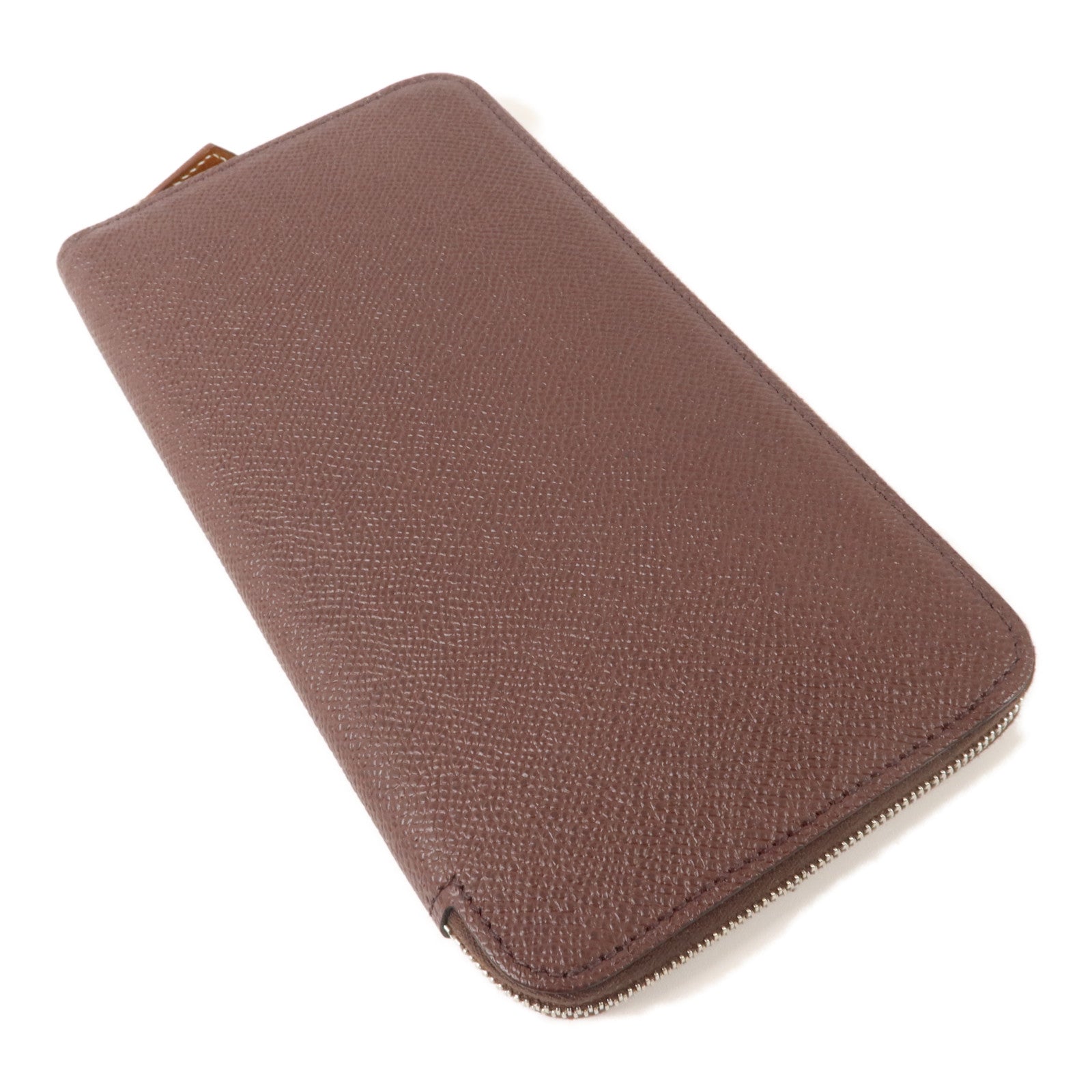 HERMES Epsom皮革Silk In Long Wallet長錢包Rouge Sellier