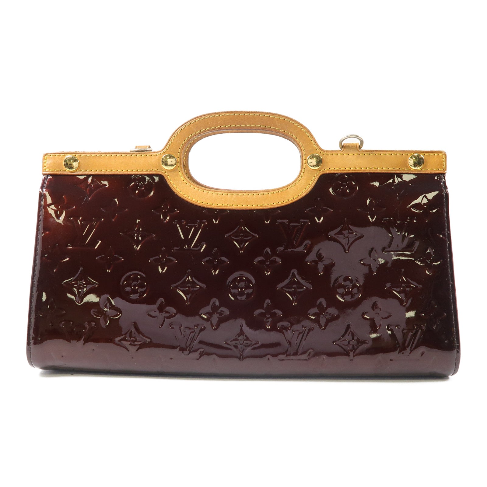 LOUIS VUITTON Monogram Vernis Roxbury Drive金扣手挽肩背兩用袋酒紅色