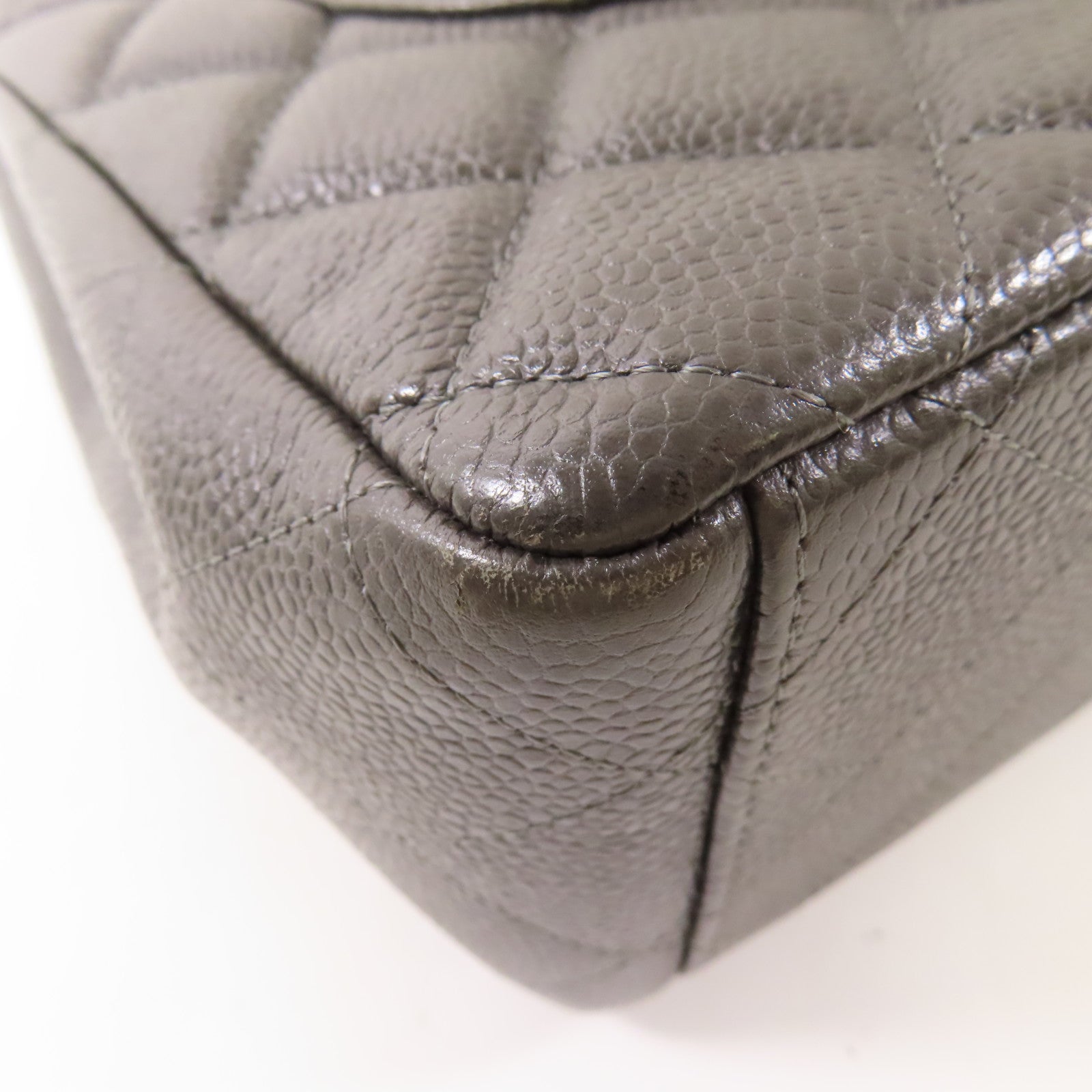 CHANEL 【激減優惠】牛皮皮革Maxi Classic銀扣鏈帶肩背袋