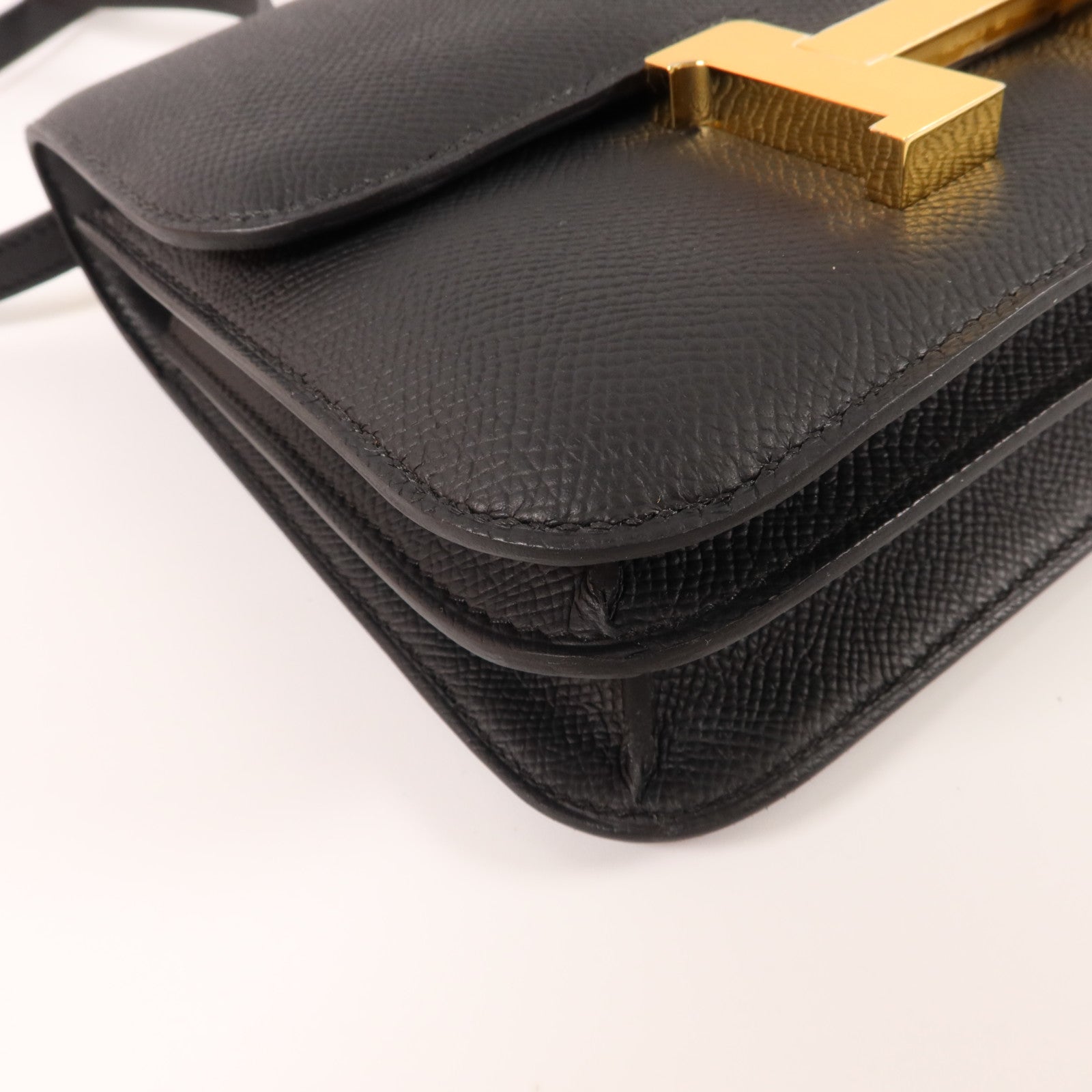 HERMES Epsom皮革Constance Mini肩背袋Noir