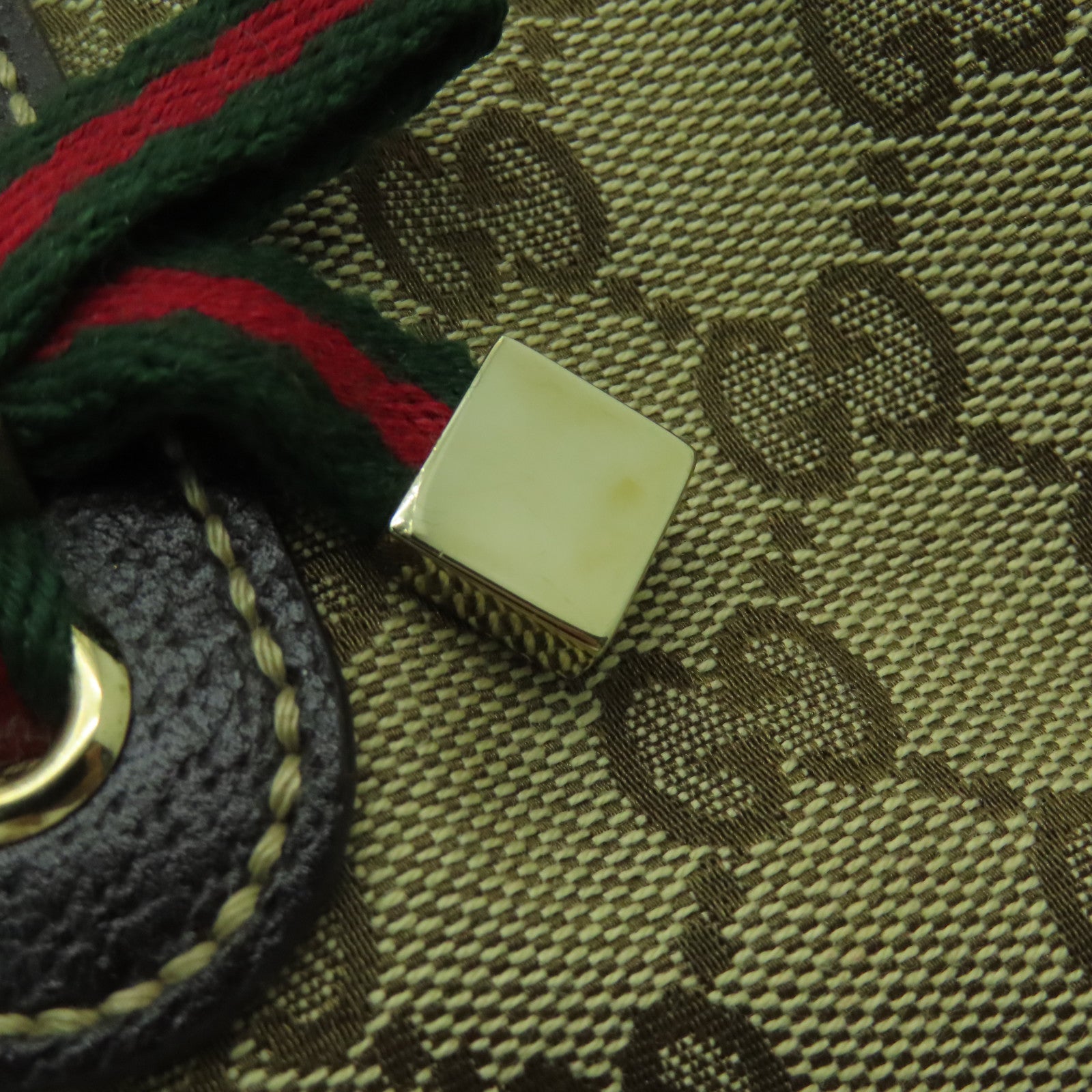 GUCCI 【激減優惠】帆布Shoulder Bag金扣肩背袋啡色