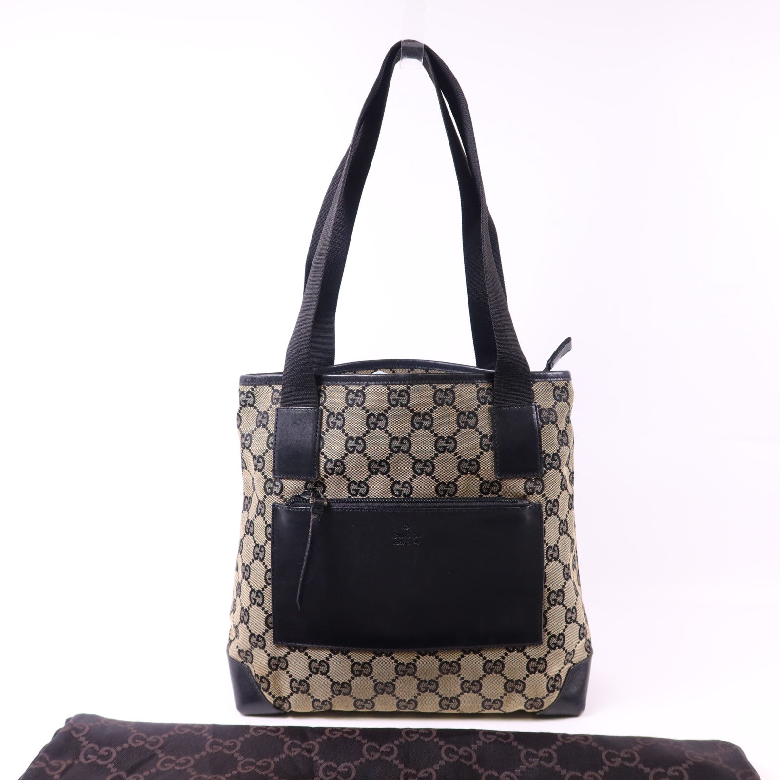 GUCCI 帆布Shoulder Bag銀扣肩背袋